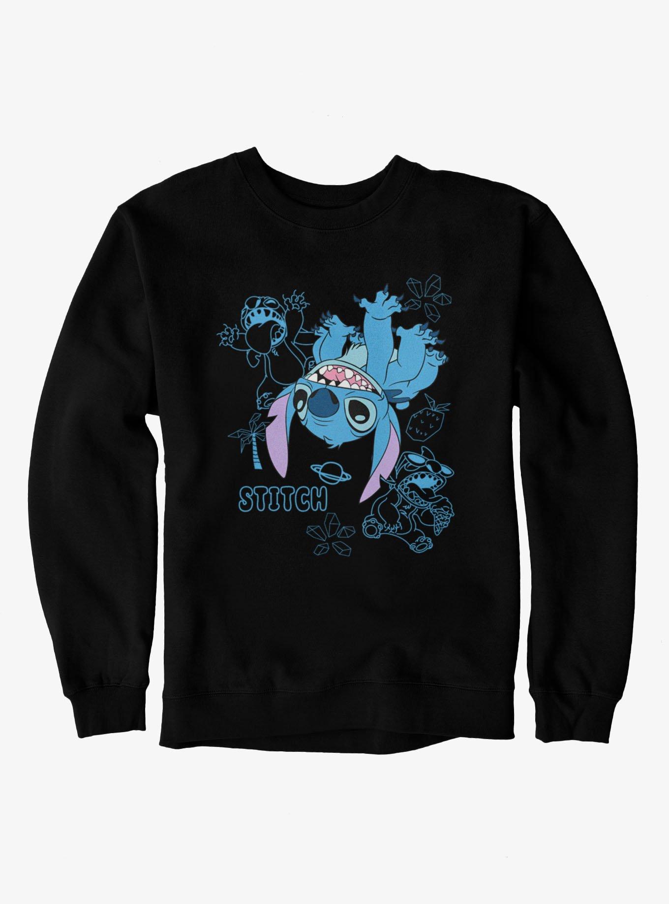 Disney Lilo & Stitch Upsidedown And Outlined Fun Sweatshirt, , hi-res
