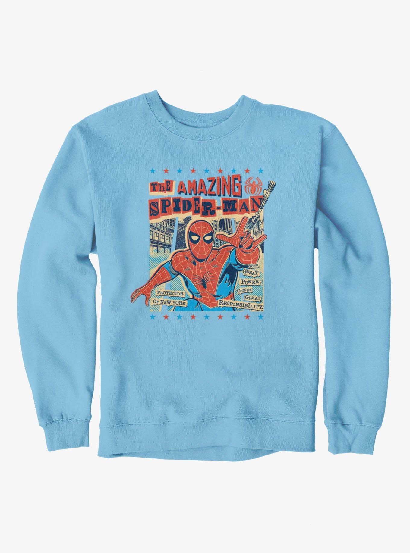 Marvel Spider-Man News Paper Print Cutout Americana Sweatshirt, , hi-res