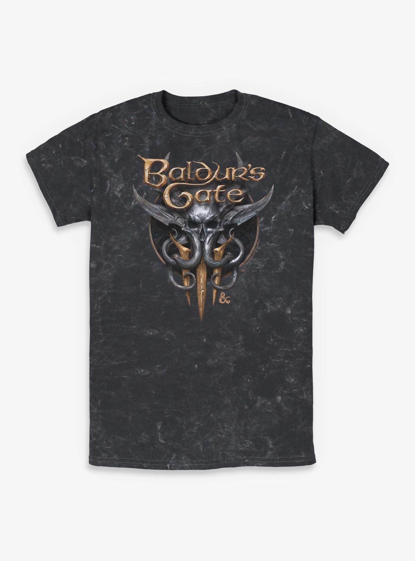 Dungeons & Dragons Baldurs Gate Logo Mineral Wash T-Shirt, , hi-res