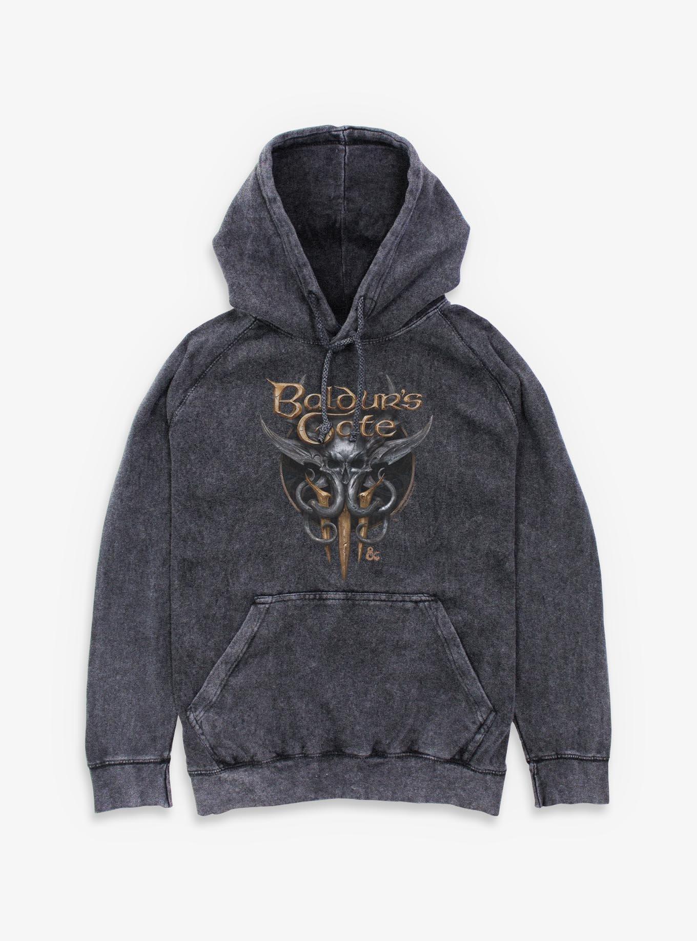 Dungeons & Dragons Baldurs Gate Logo Mineral Wash Hoodie, , hi-res