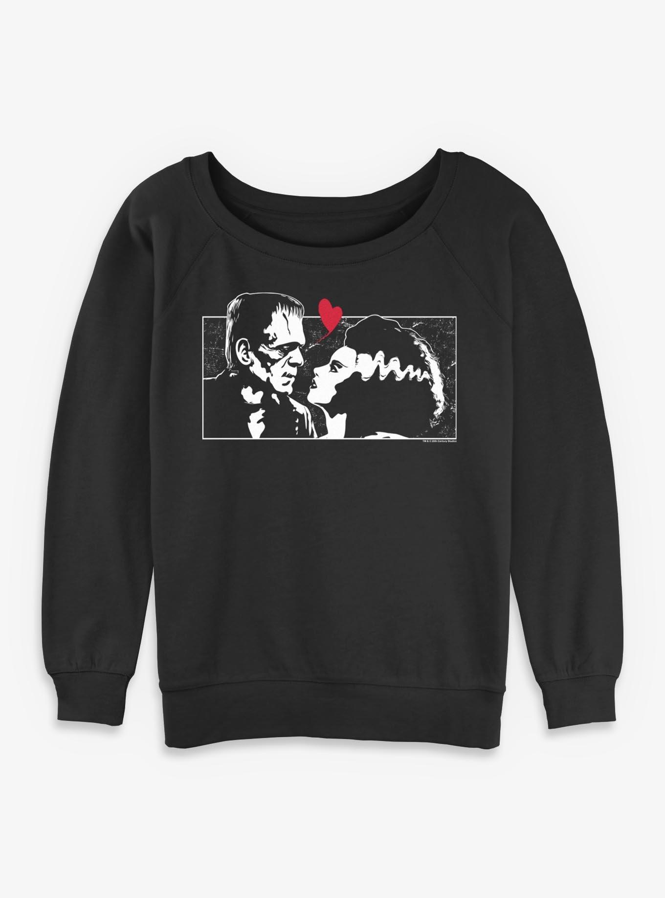 Universal Monsters Love Box Bride and Frankenstein Girls Slouchy Sweatshirt, , hi-res