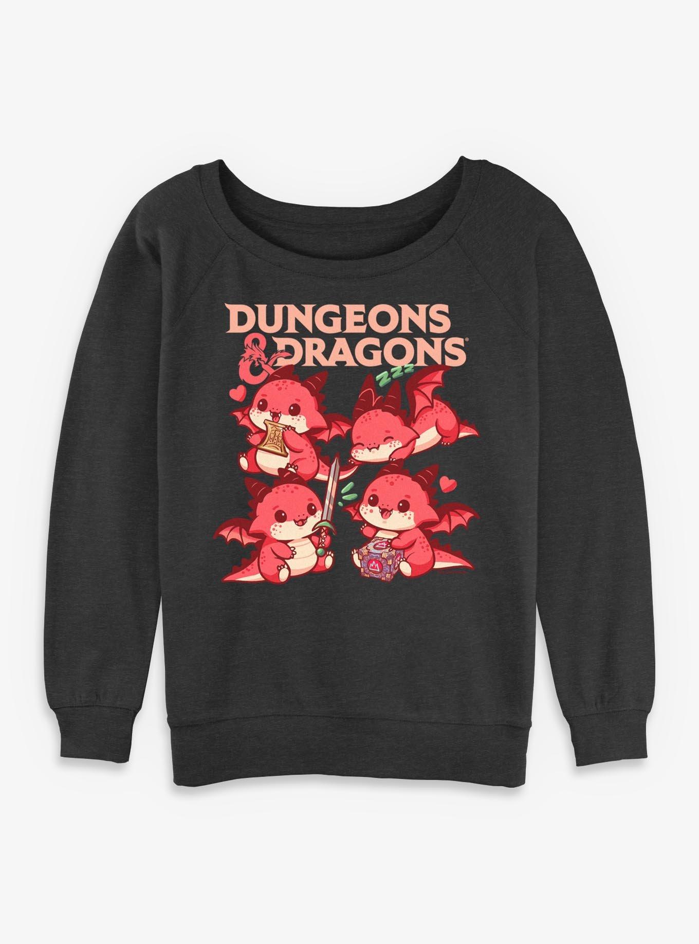 Dungeons & Dragons Cute Dragons Girls Slouchy Sweatshirt, , hi-res