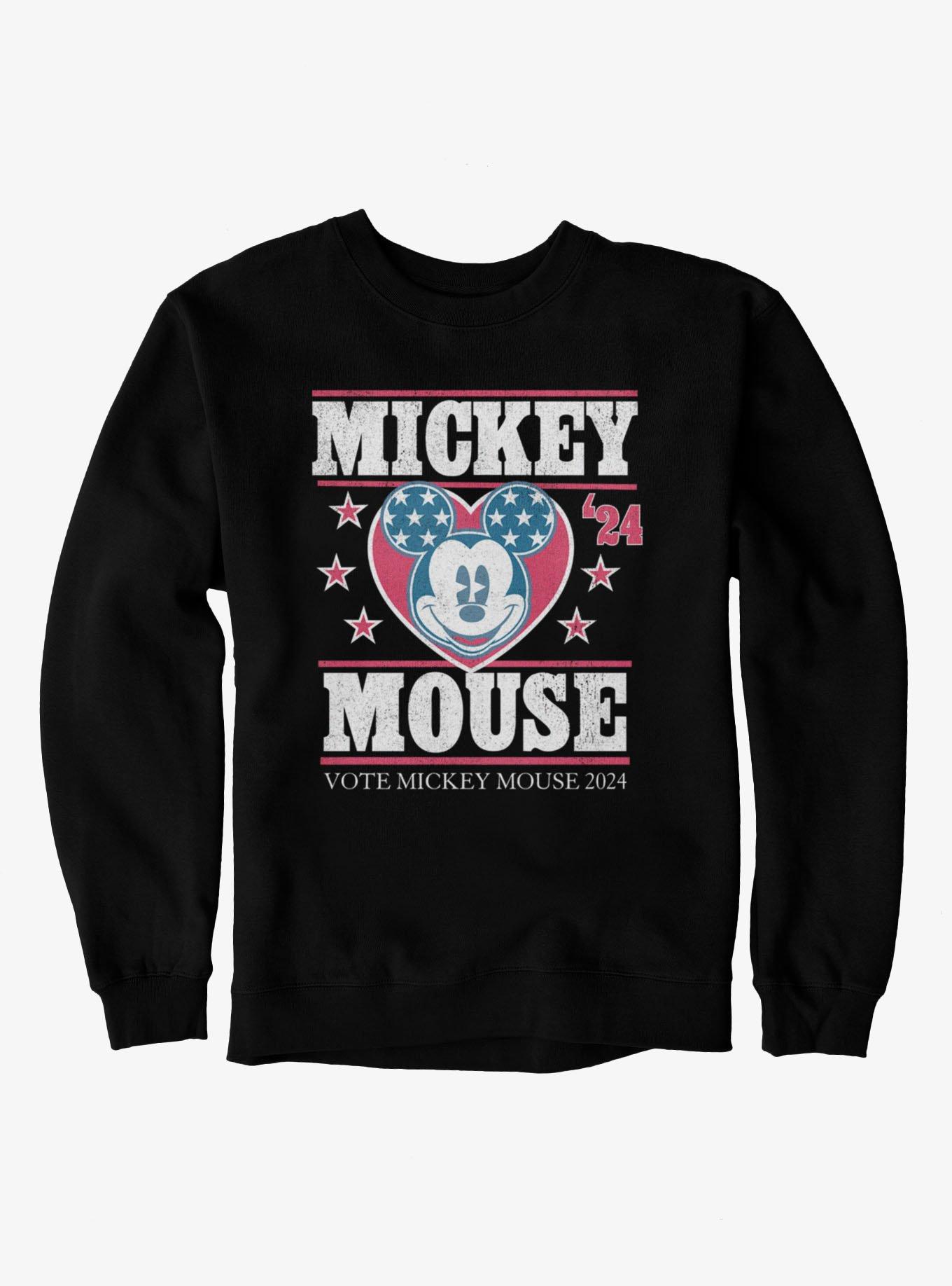 Disney Mickey Mouse 2024 Campaign Vote Sweatshirt, BLACK, hi-res view 1