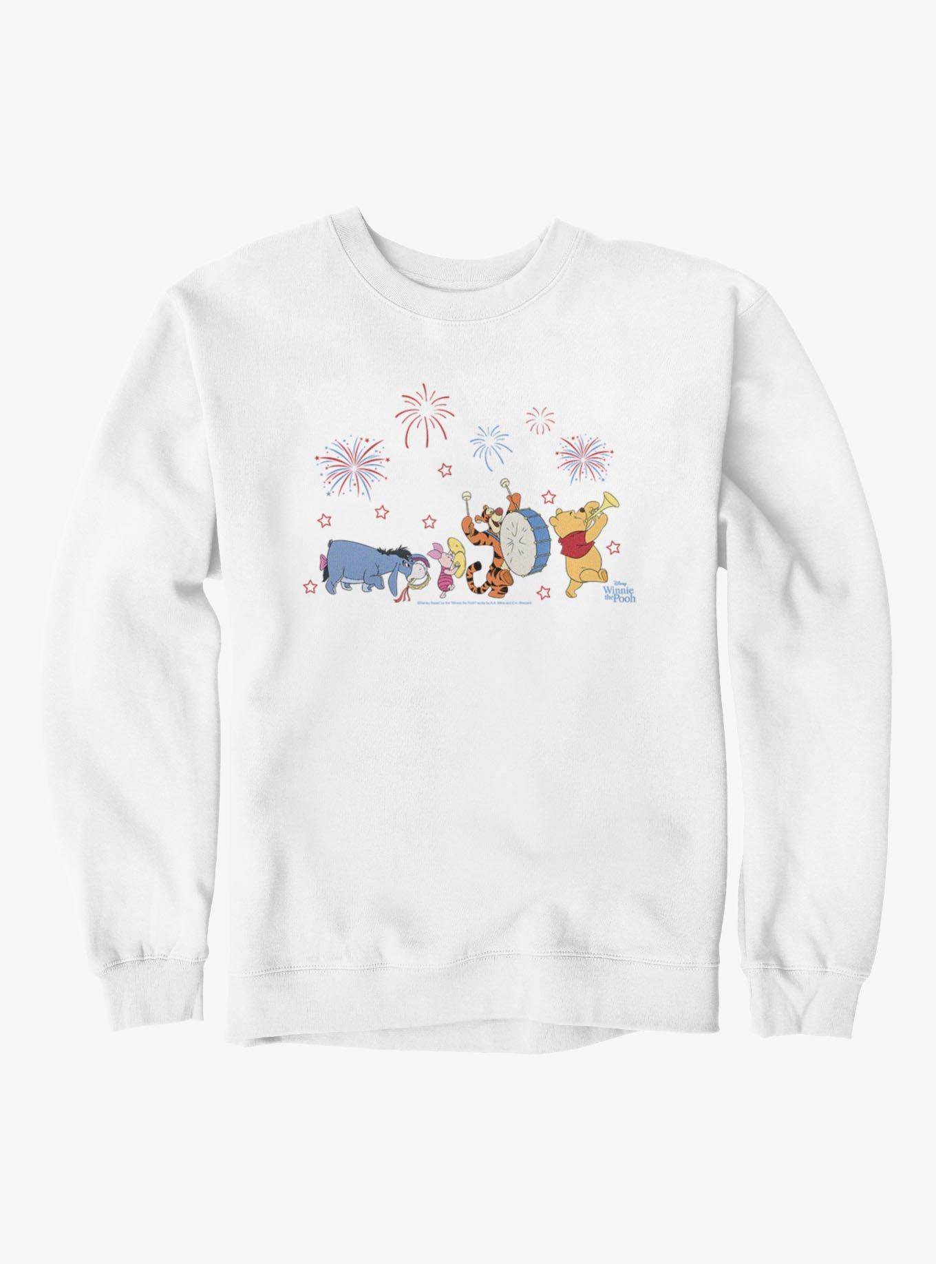 Disney Winnie The Pooh Fireworks 4th Of July Parade Sweatshirt, WHITE, hi-res view 1