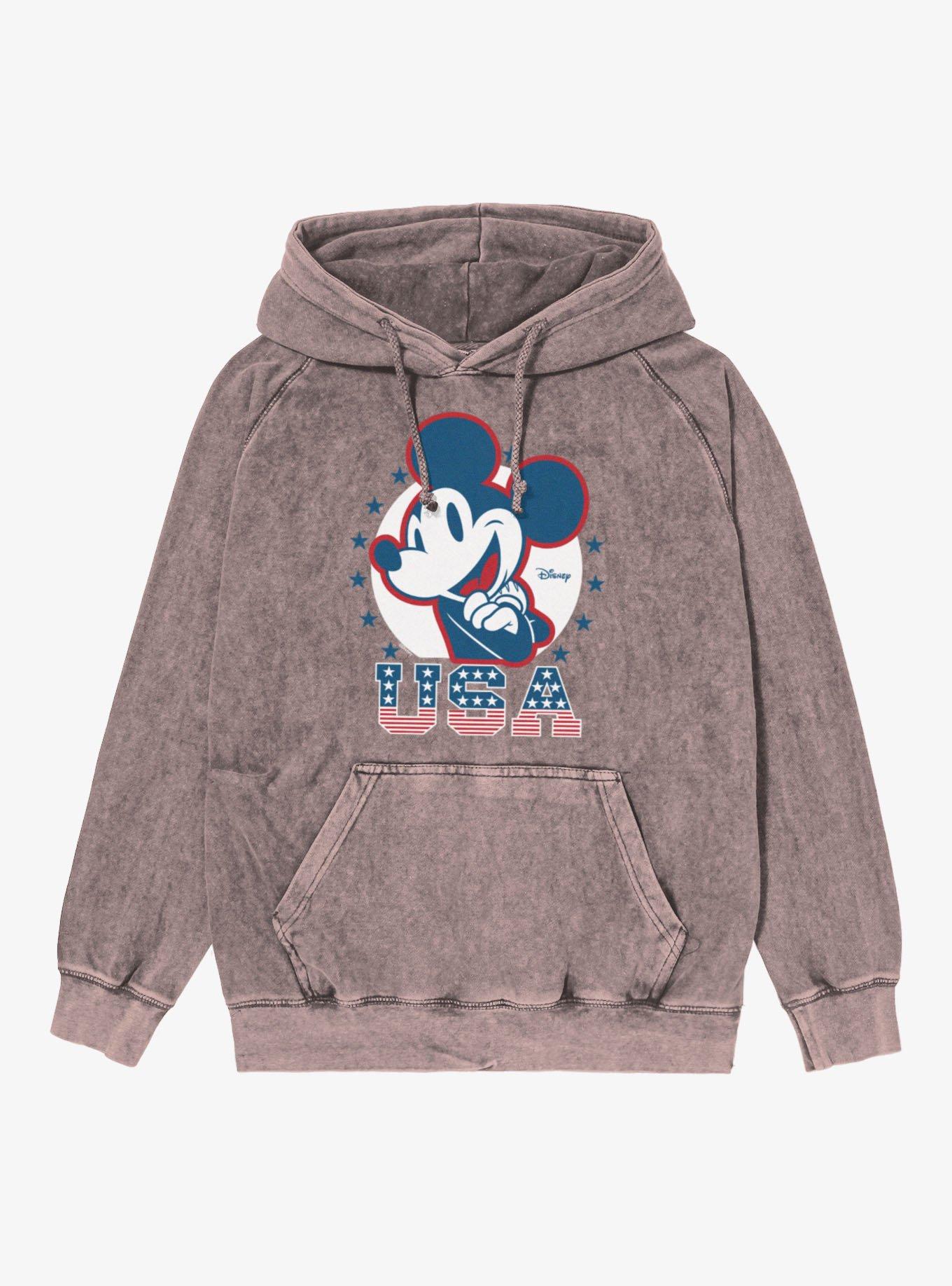 Disney Mickey Mouse USA Icon Vintage Mineral Washed Hoodie, , hi-res