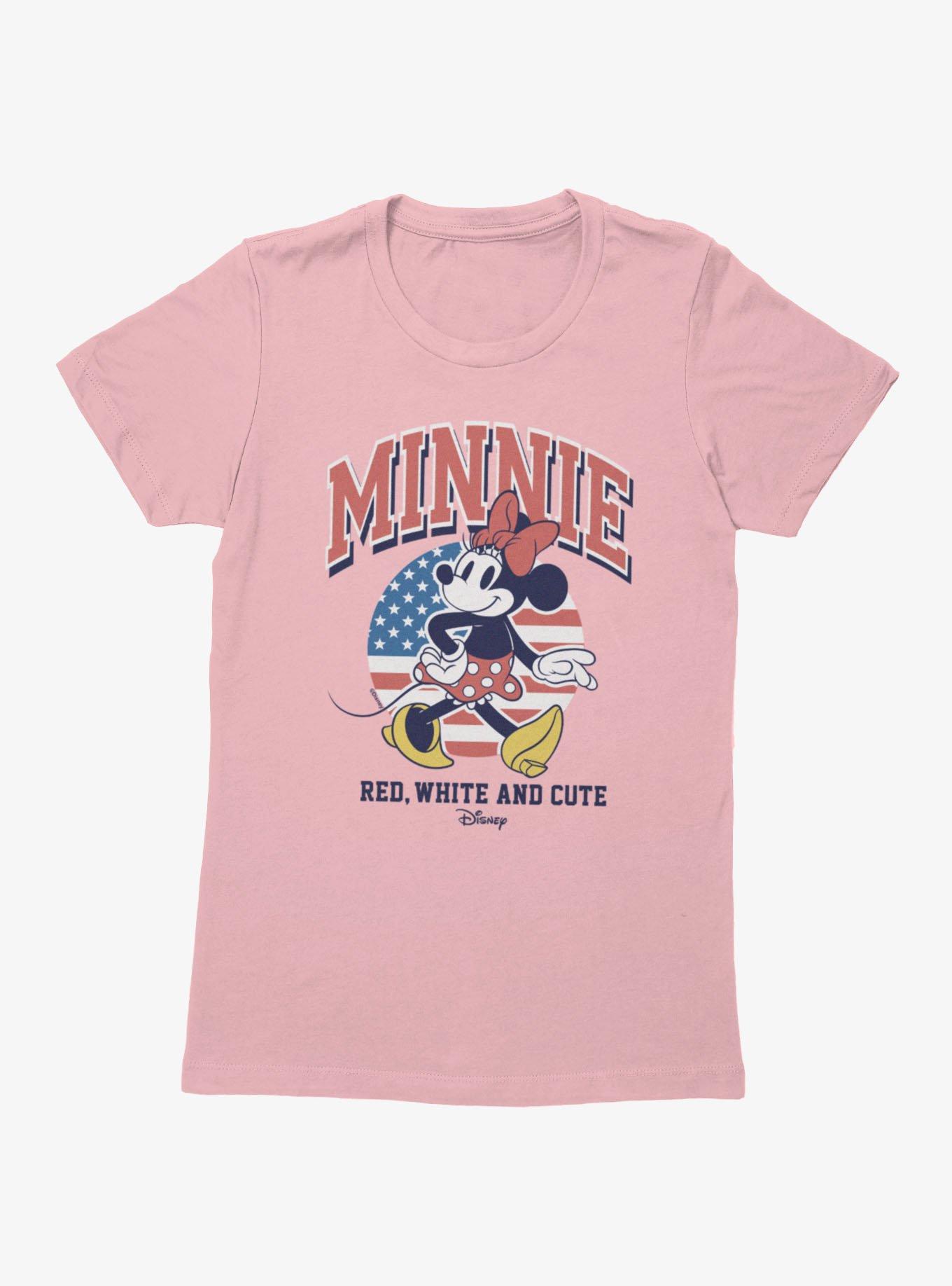 Disney Minnie Mouse Red White And Cute Cool Retro Pose 4th Of July Womens T-Shirt, , hi-res