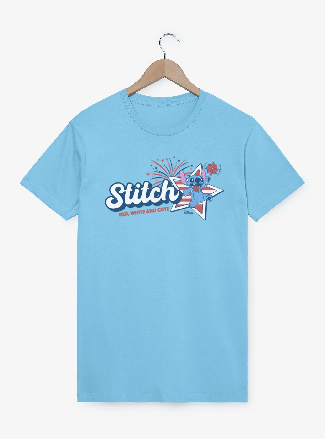 Disney Lilo & Stitch Red White Cute 4th Of July Stitch T-Shirt, , hi-res