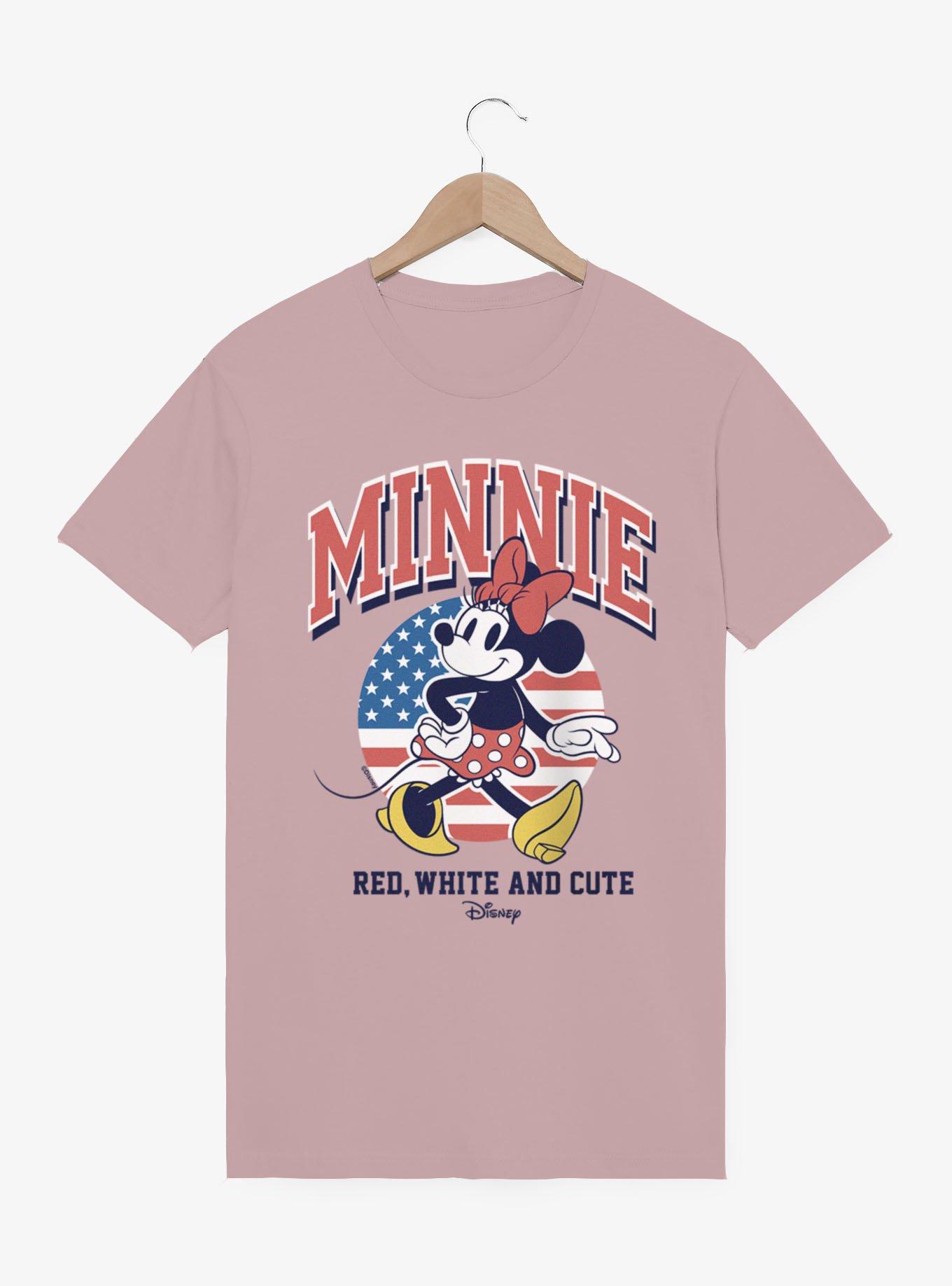 Disney Minnie Mouse Red White And Cute Cool Retro Pose 4th Of July T-Shirt, , hi-res