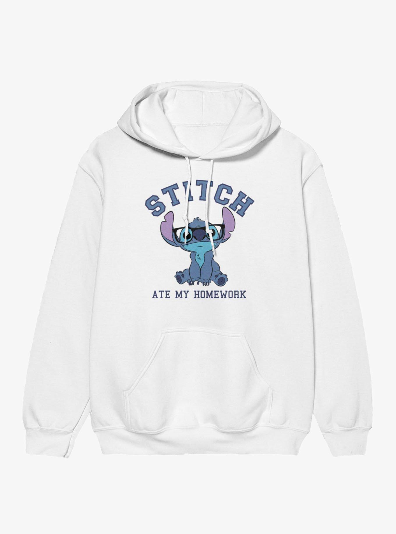 Disney Lilo & Stitch Ate My Homework Wearing Glasses Hoodie, , hi-res