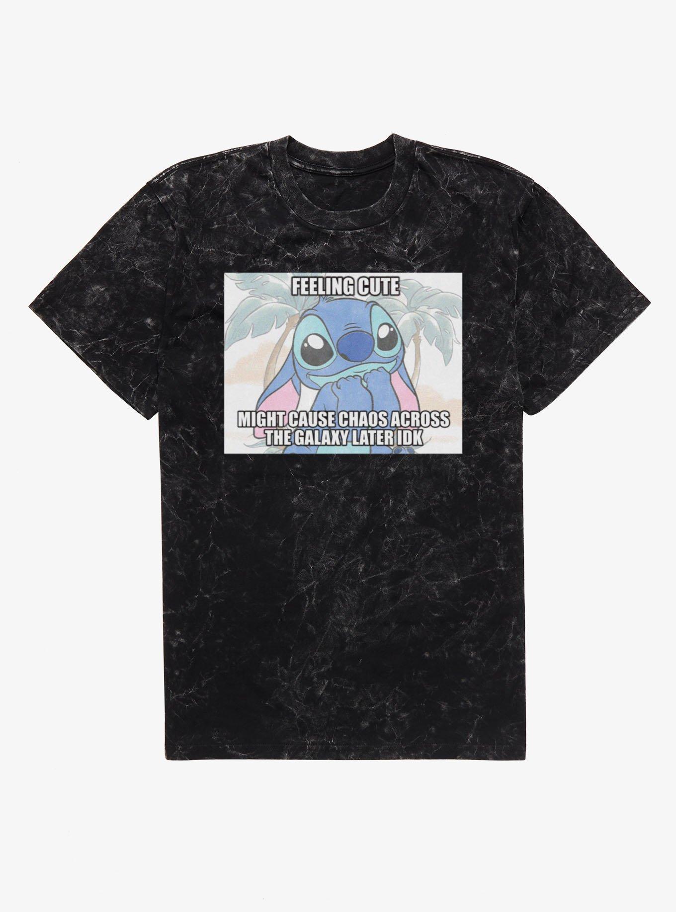 Disney Lilo & Stitch Feeling Cute Might Cause Chaos Meme Mineral Wash T-Shirt, , hi-res
