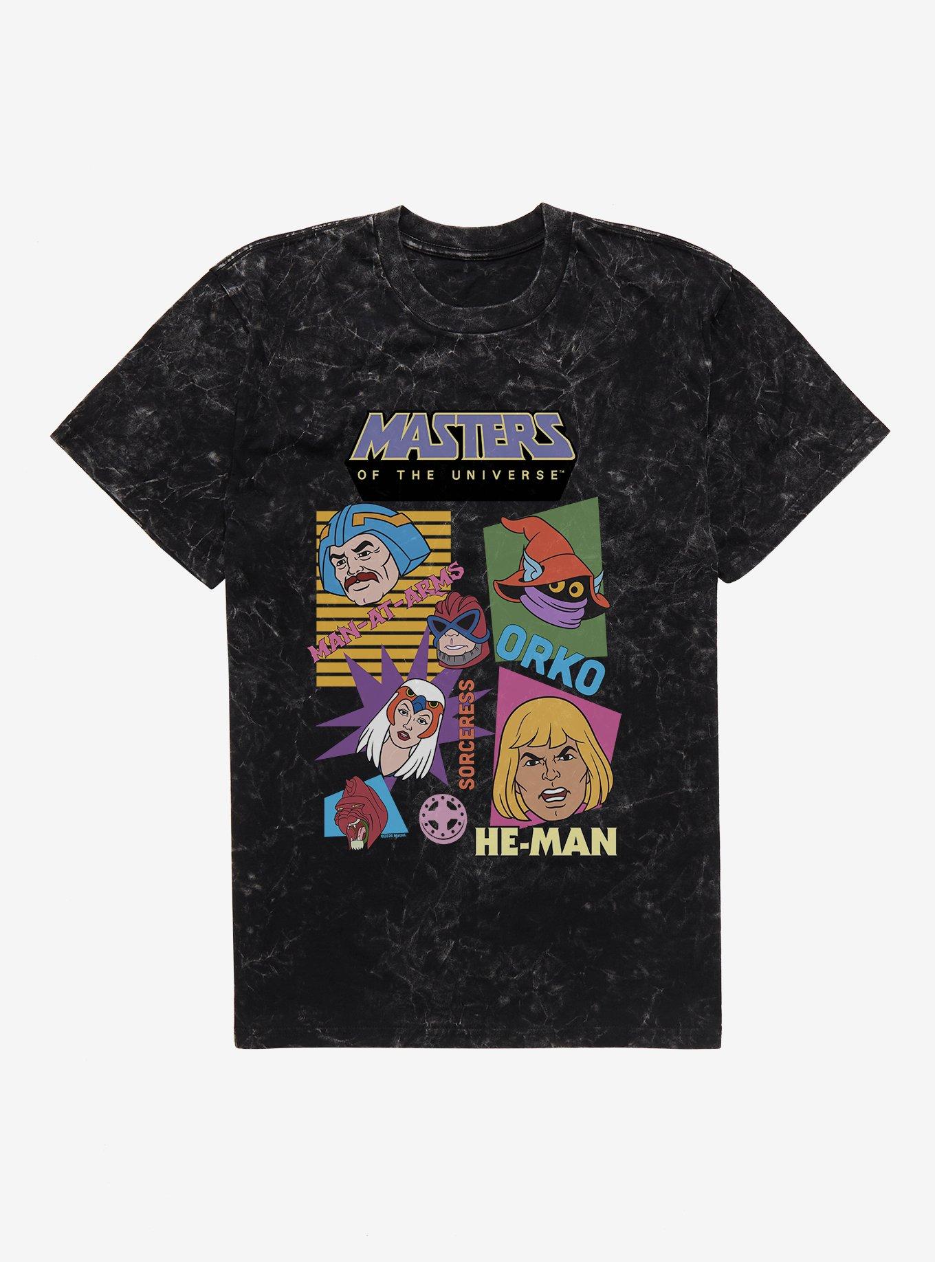Masters Of The Universe Retro Hero Faces Mineral Wash T-Shirt, , hi-res