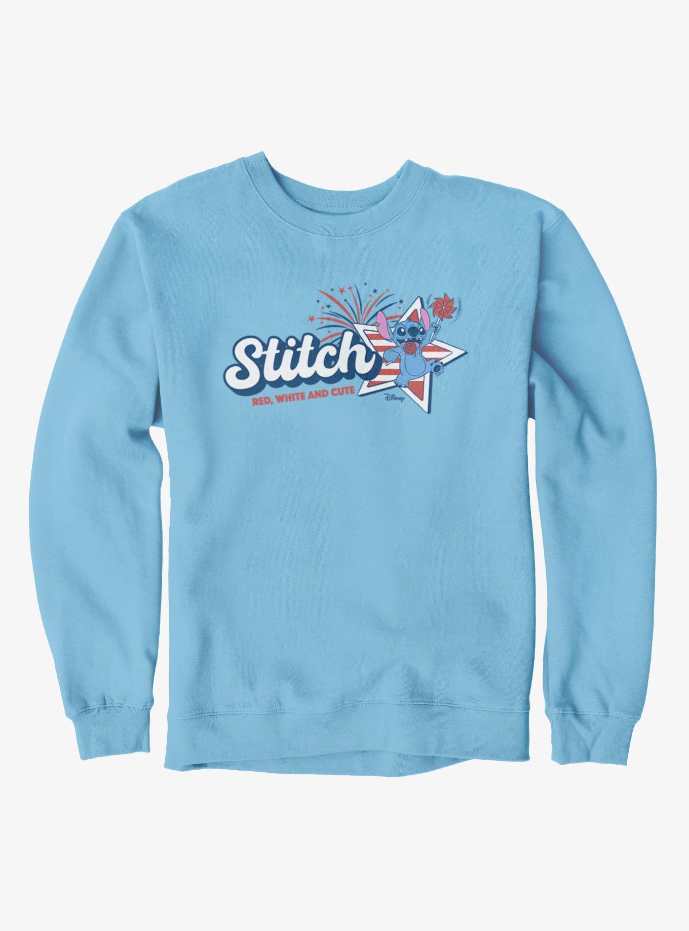 Disney Lilo & Stitch Red, White And Cute Stitch Sweatshirt, , hi-res