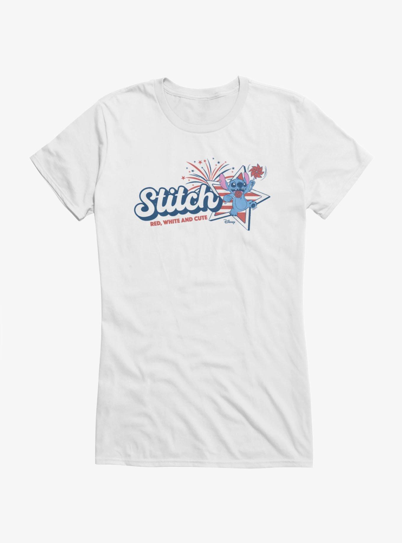 Disney Lilo & Stitch Red, White And Cute Stitch Girls T-Shirt, , hi-res