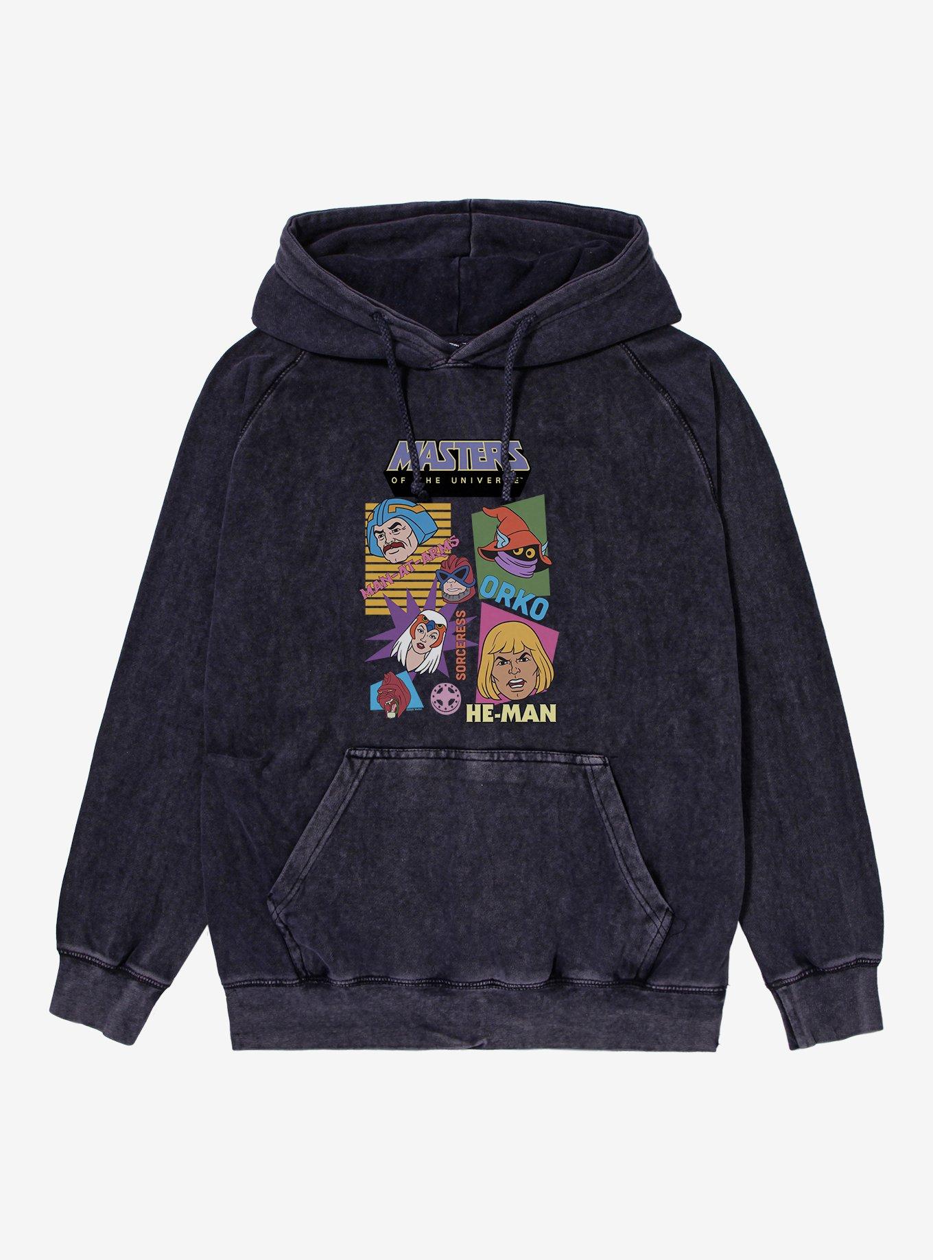 Masters Of The Universe Retro Hero Faces Mineral Wash Hoodie, , hi-res