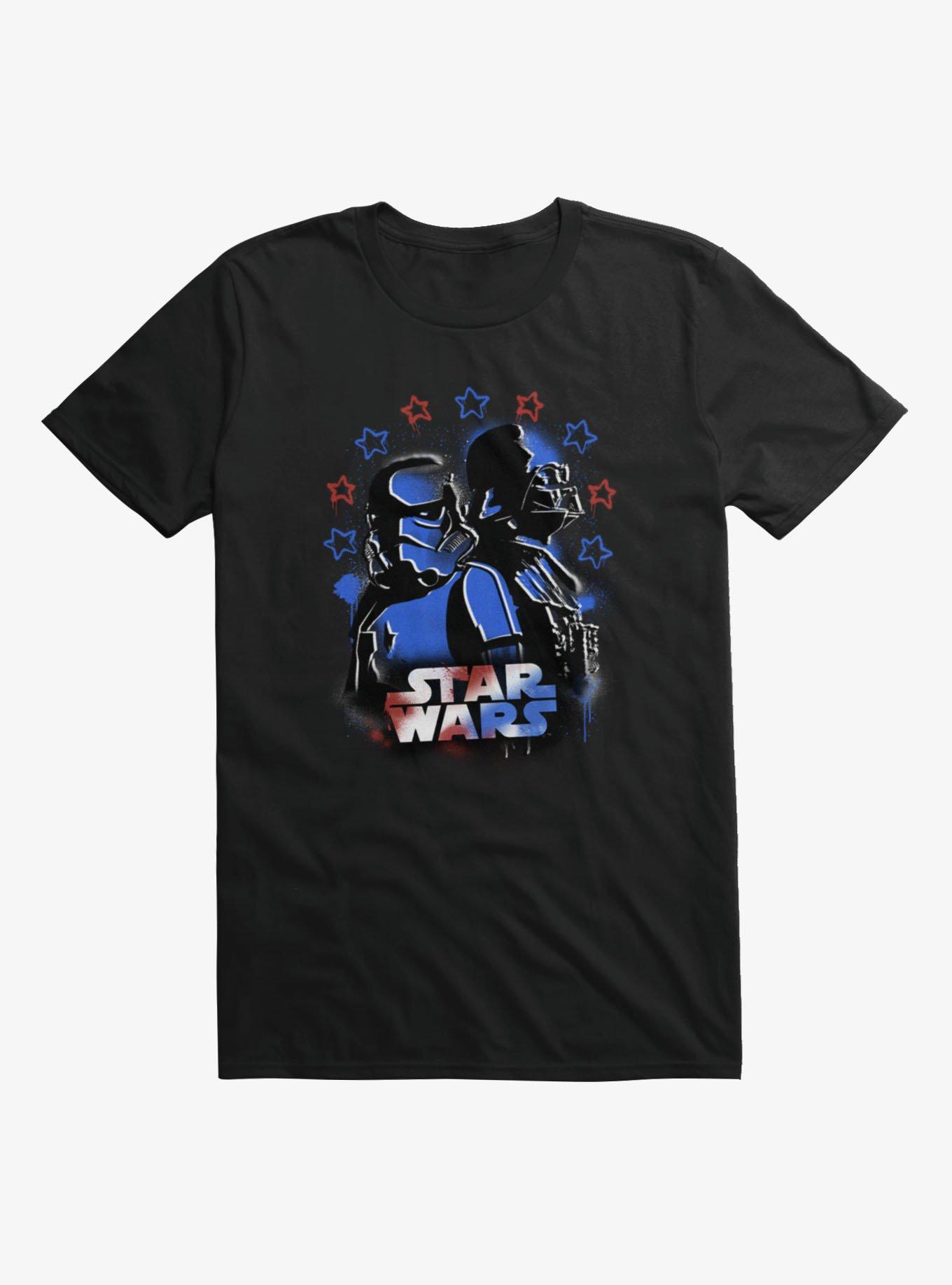 Star Wars Vader And Stromtrooper Patriotic Stencil T-Shirt, , hi-res