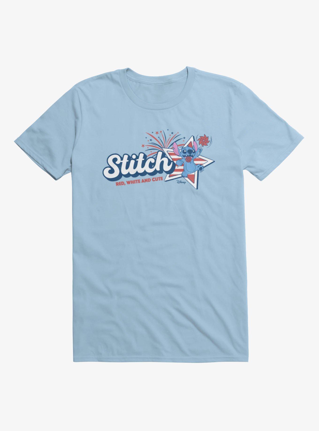 Disney Lilo & Stitch Red, White And Cute Stitch T-Shirt, , hi-res