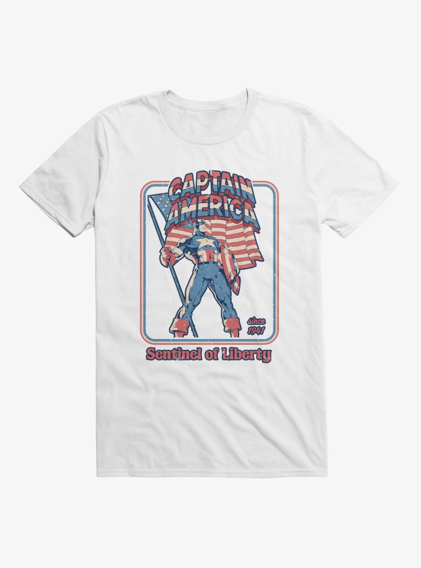 Marvel Retro Captain America Sentinel Of Liberty Since 1941 T-Shirt, , hi-res