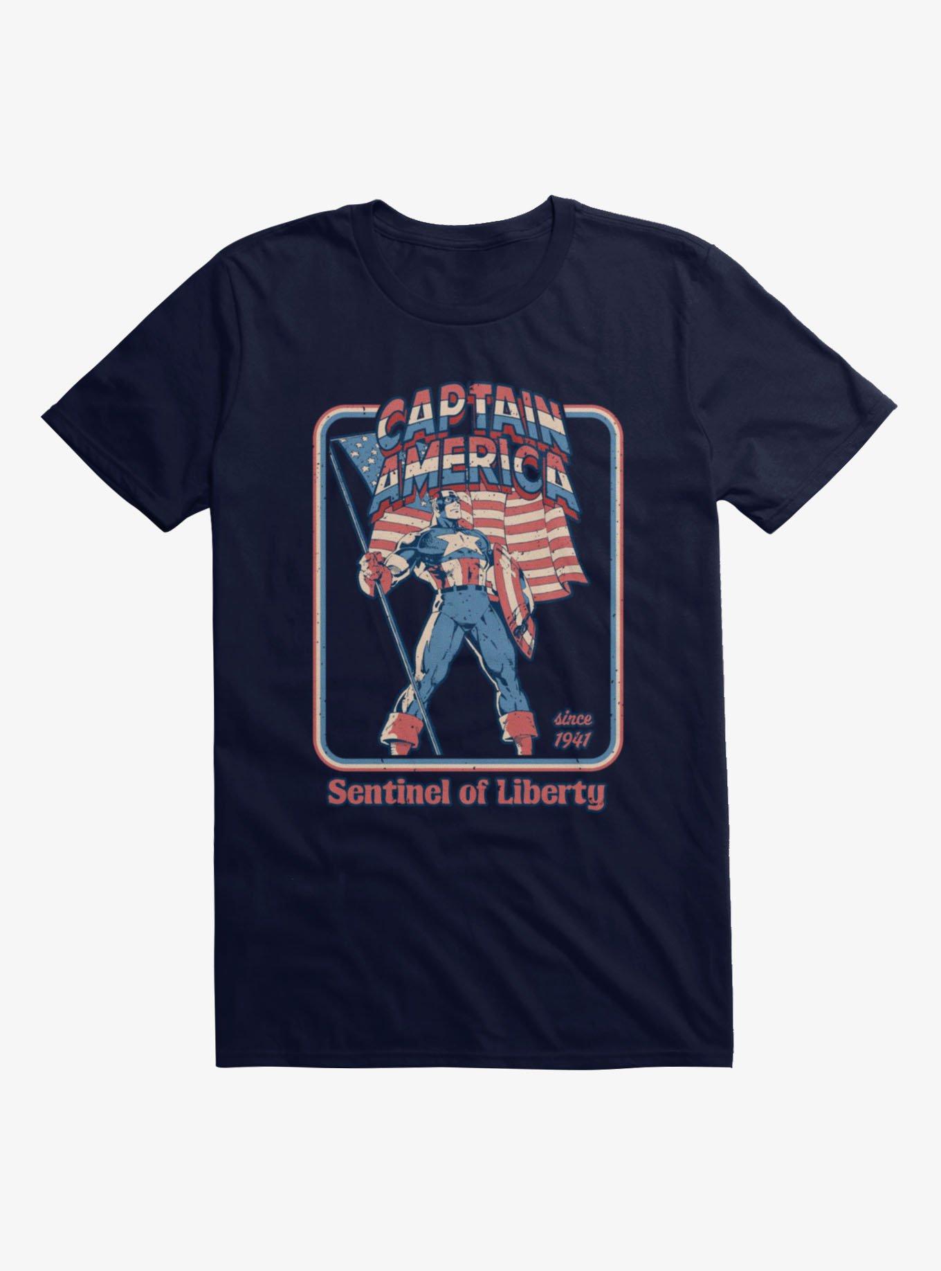 Marvel Retro Captain America Sentinel Of Liberty Since 1941 T-Shirt, , hi-res