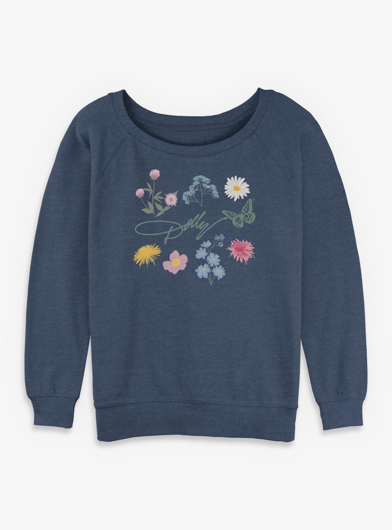 Dolly Parton Floral Signature Girls Slouchy Sweatshirt, , hi-res