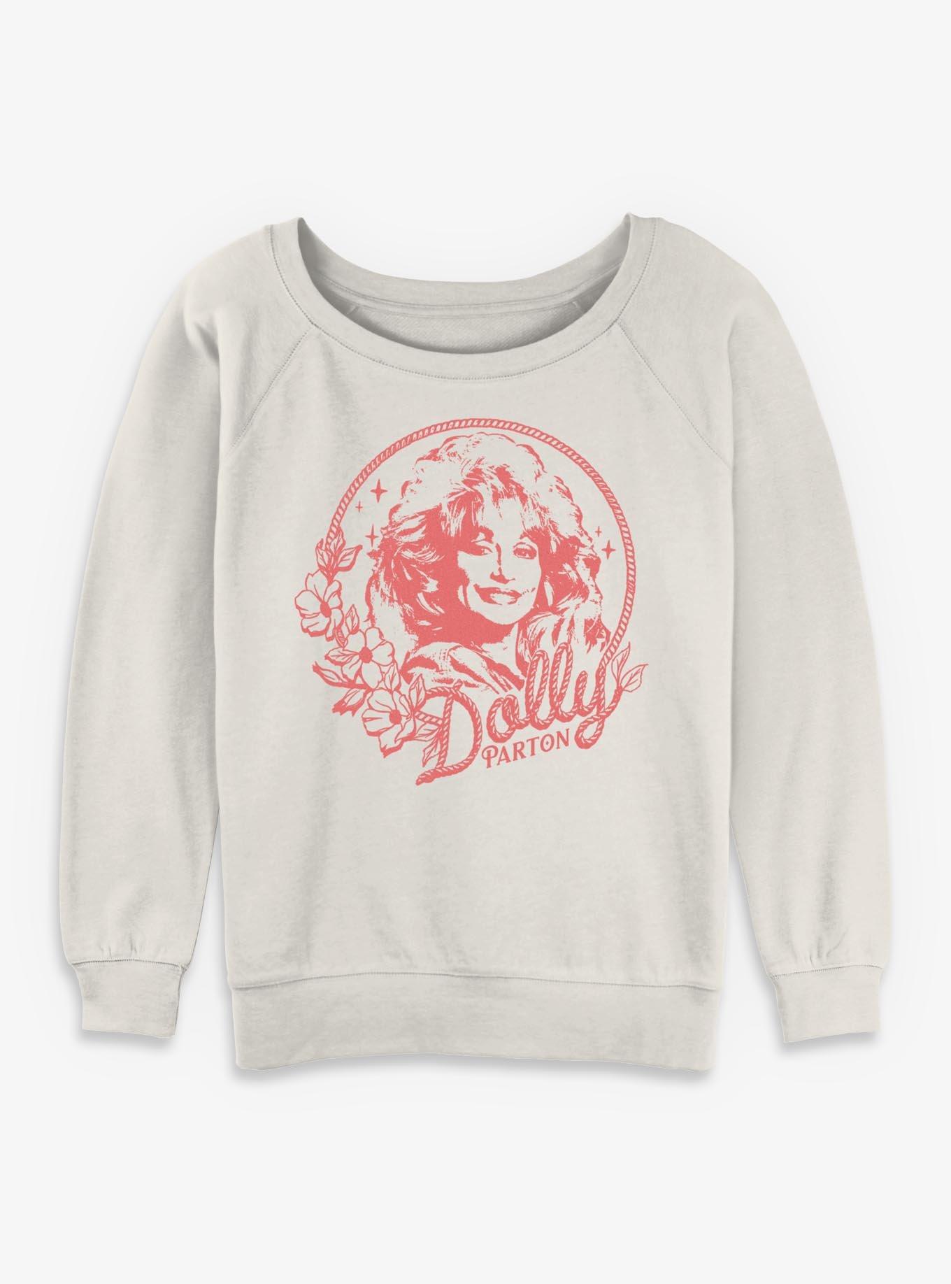 Dolly Parton Rope Circle Portrait Girls Slouchy Sweatshirt, , hi-res