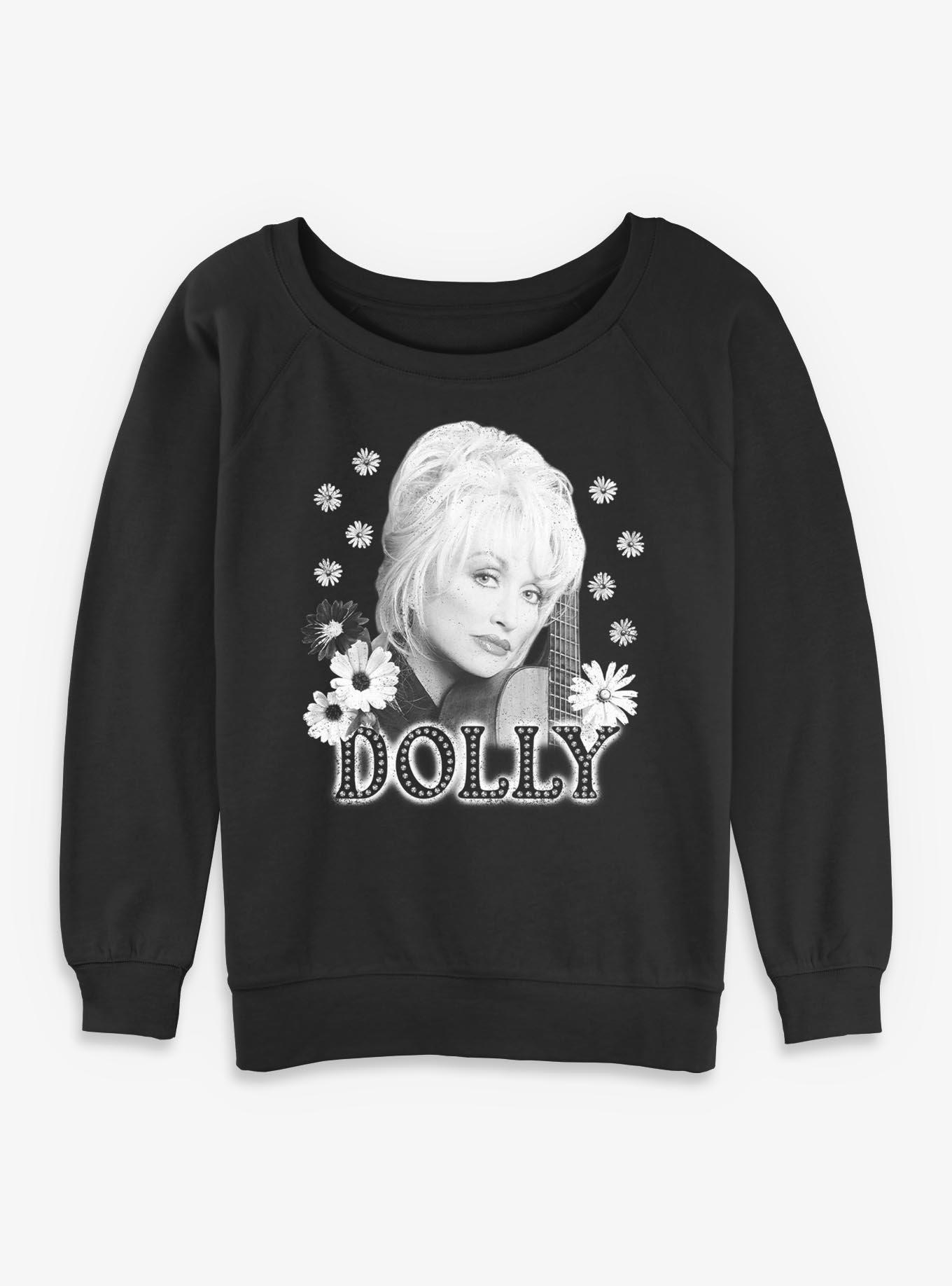 Dolly Parton Flowers Girls Slouchy Sweatshirt, , hi-res