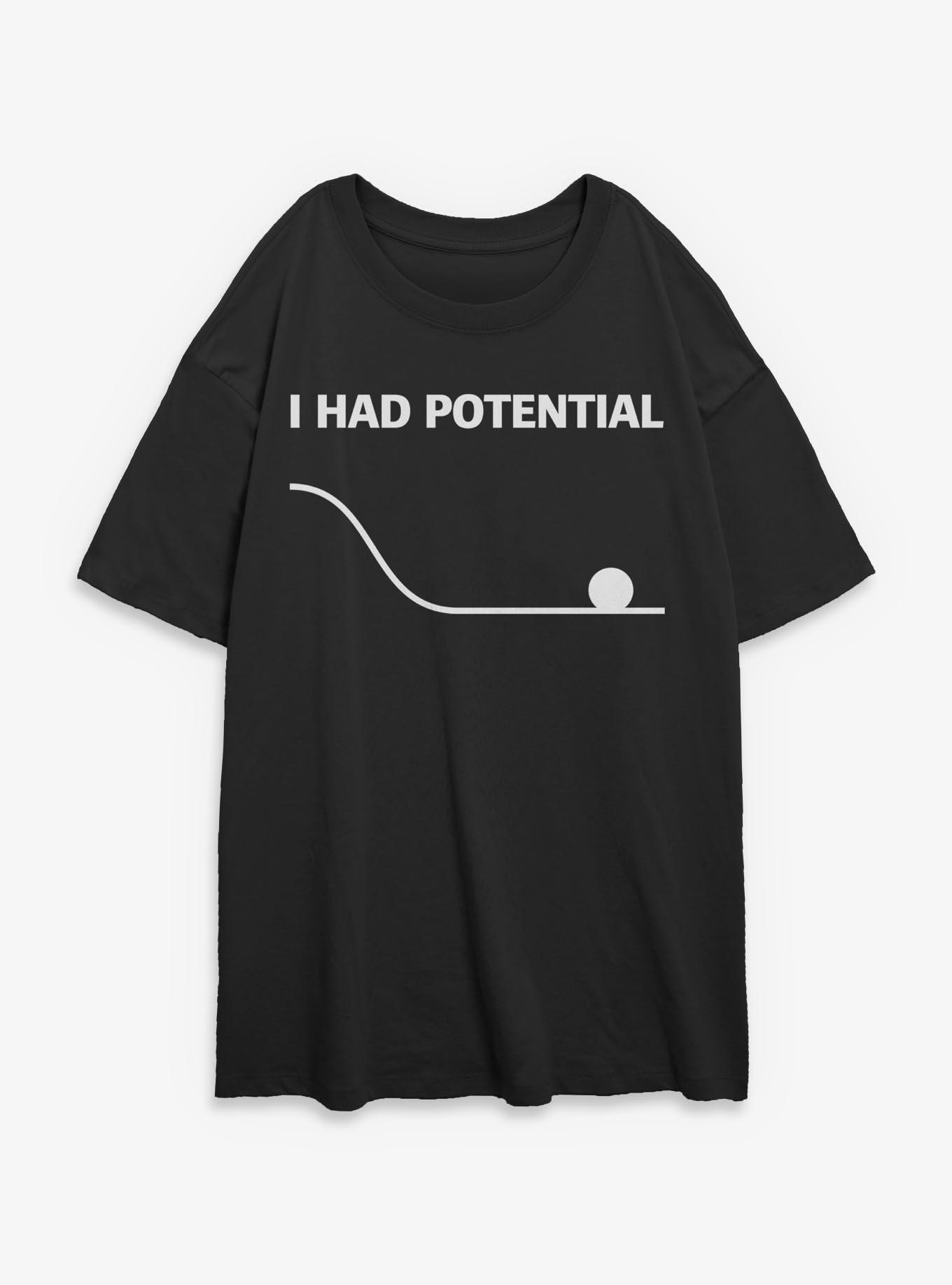 Had Potential Girls Oversized T-Shirt, BLACK, hi-res view 1