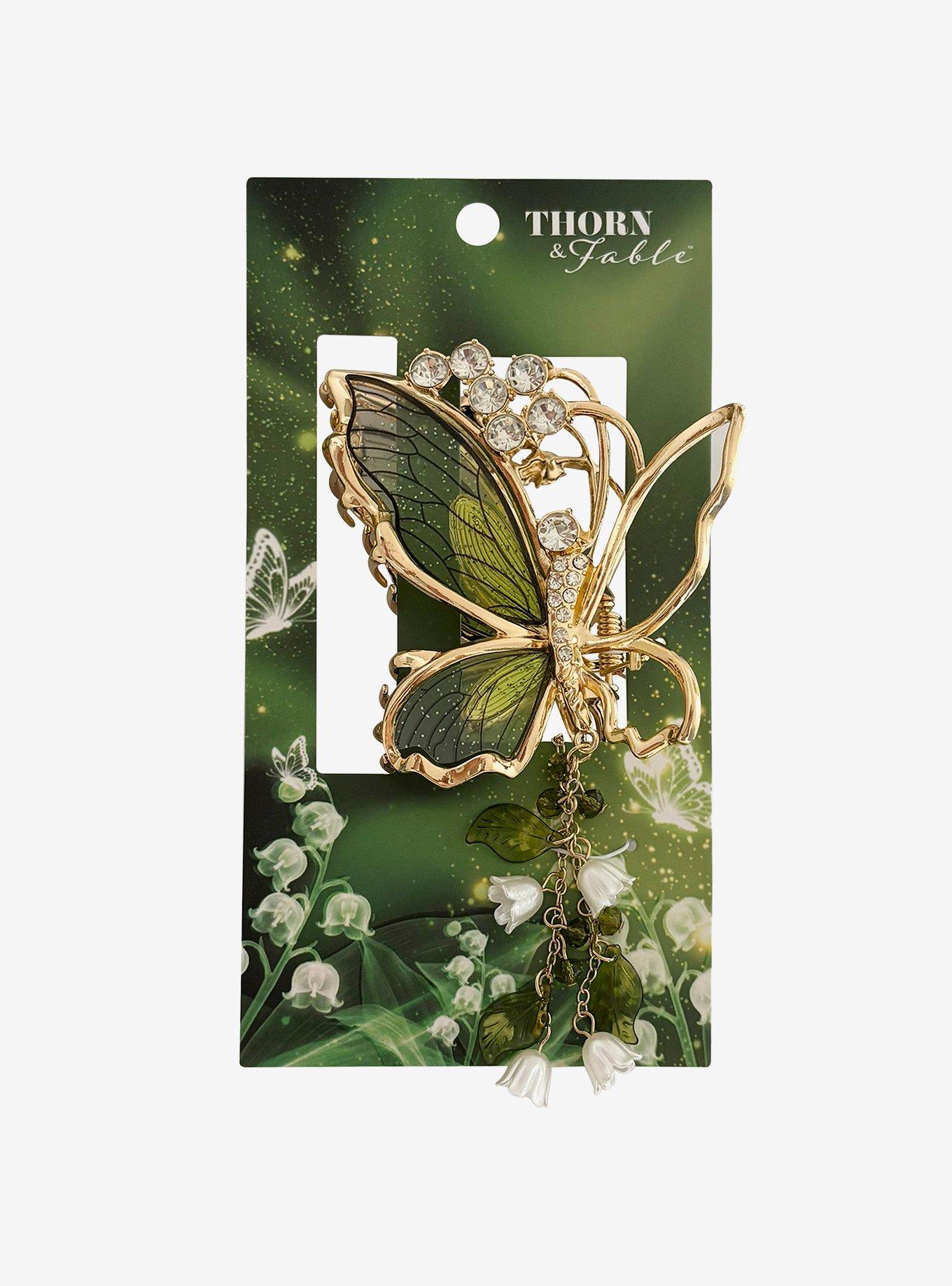 Thorn & Fable Green Butterfly Claw Hair Clip