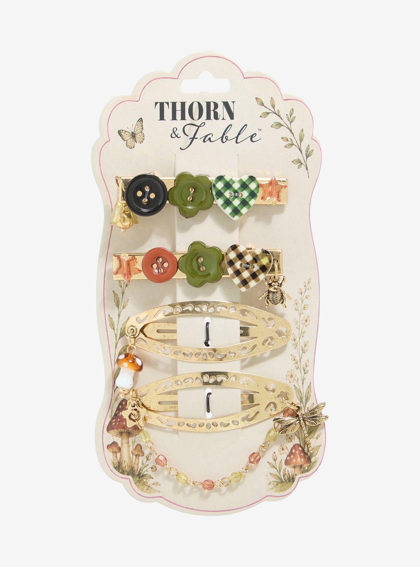 Thorn & Fable Button Insects Hair Clip Set