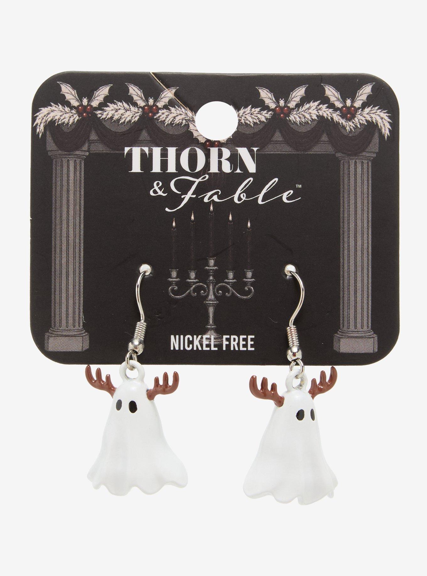 Thorn & Fable Ghost With Antlers Earrings