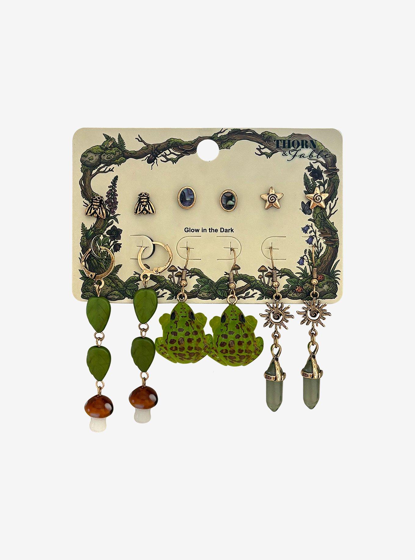 Thorn & Fable Frog Glow-In-The-Dark Earring Set