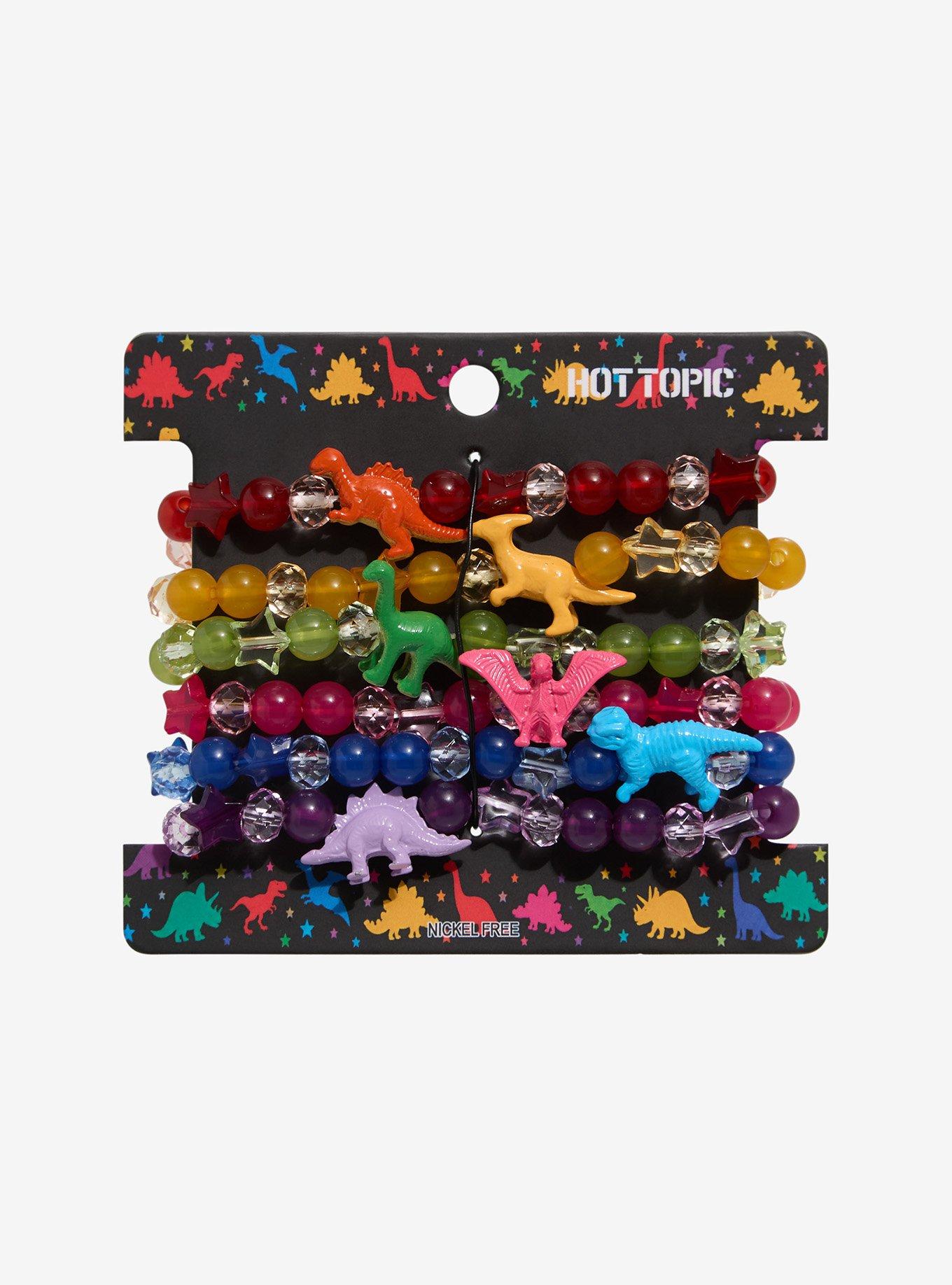 Rainbow Dinosaur Star Bead Bracelet Set | Hot Topic