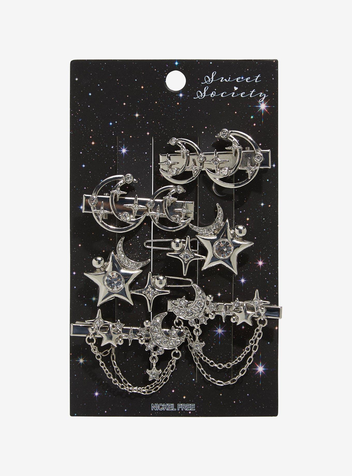 Sweet Society Moon & Star Hair Clip Set