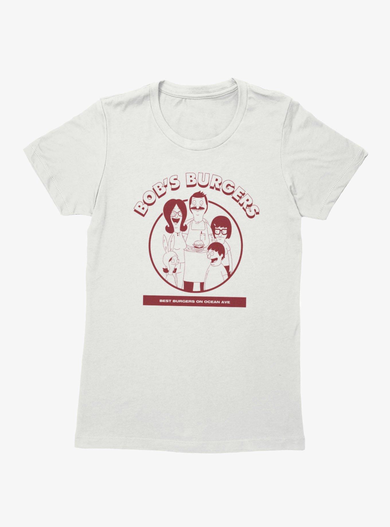 Bob's Burgers Best Burgers On Ocean Ave Womens T-Shirt, WHITE, hi-res view 1
