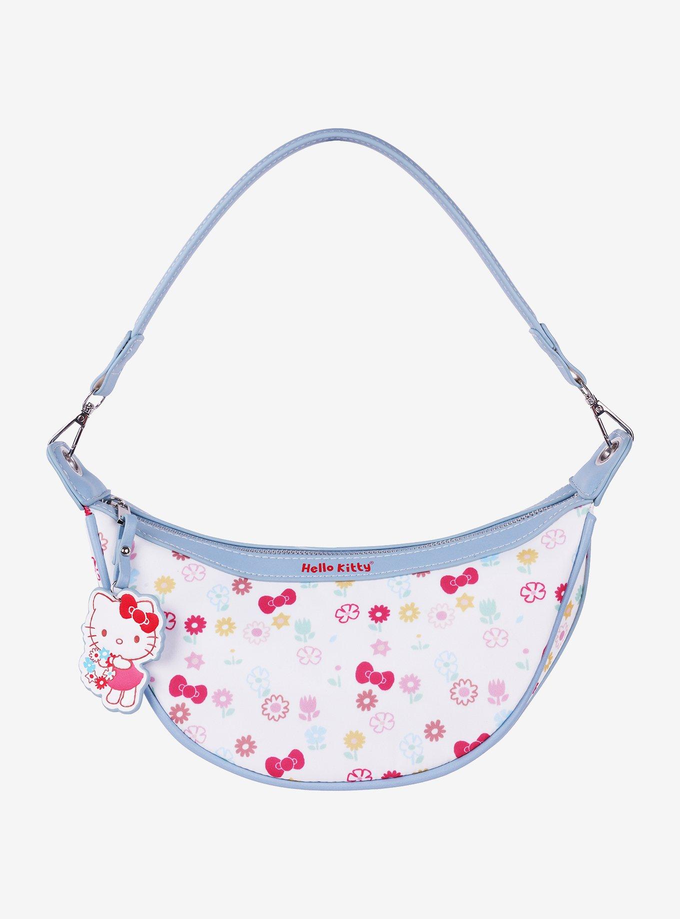 Hello Kitty Floral Print Top Zip Shoulder Bag, , hi-res