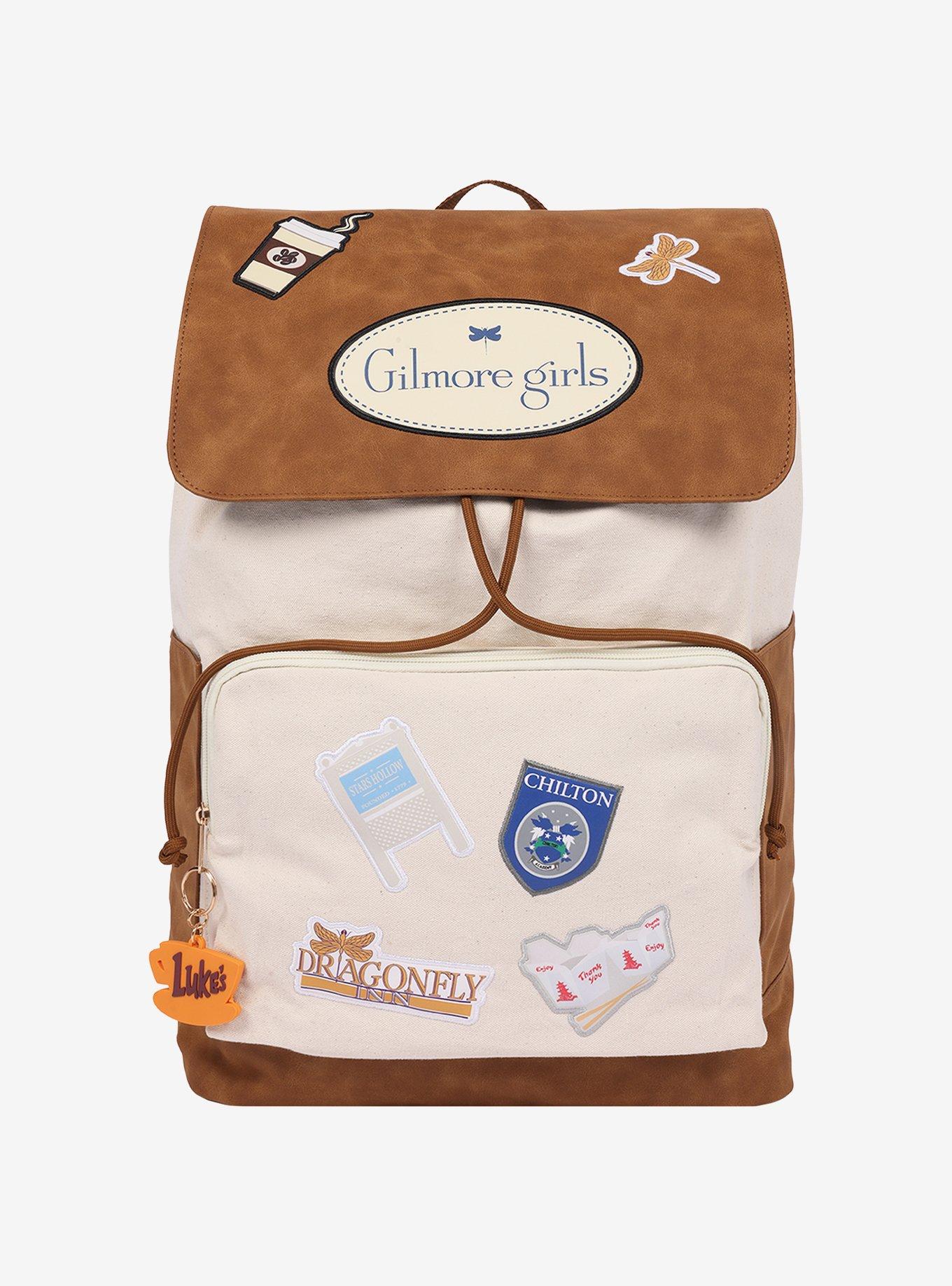Gilmore Girls Stars Hollow Canvas Backpack with Faux Leather Trim, Laptop Sleeve & Charm Keychain, , hi-res