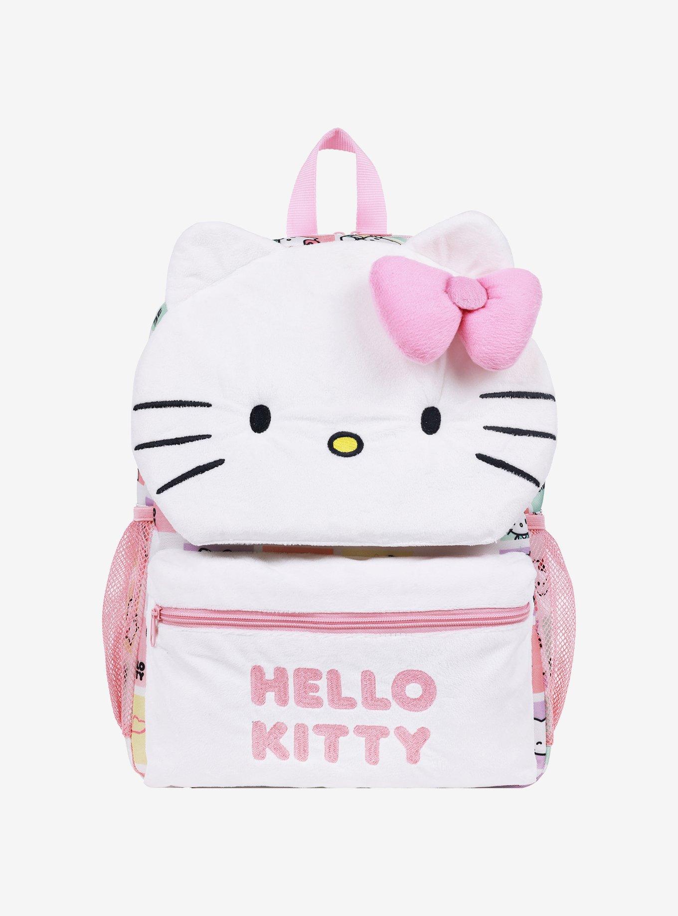 Hello Kitty Plush Face Backpack with 3D Bow, , hi-res