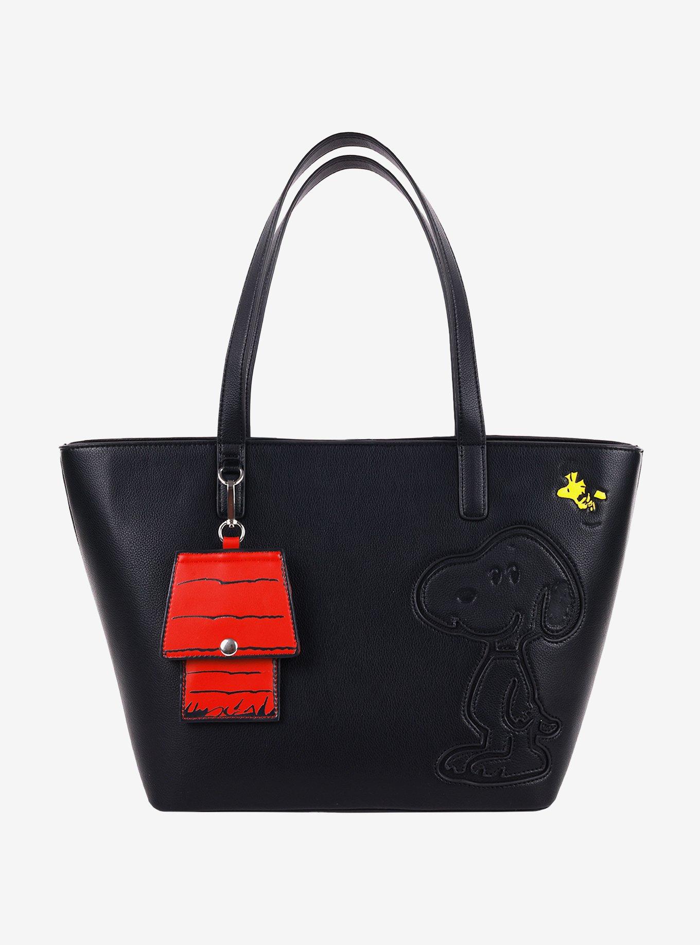 Danielle Nicole Peanuts Snoopy Minimal Black Tote Bag with Doghouse Cardholder, , hi-res