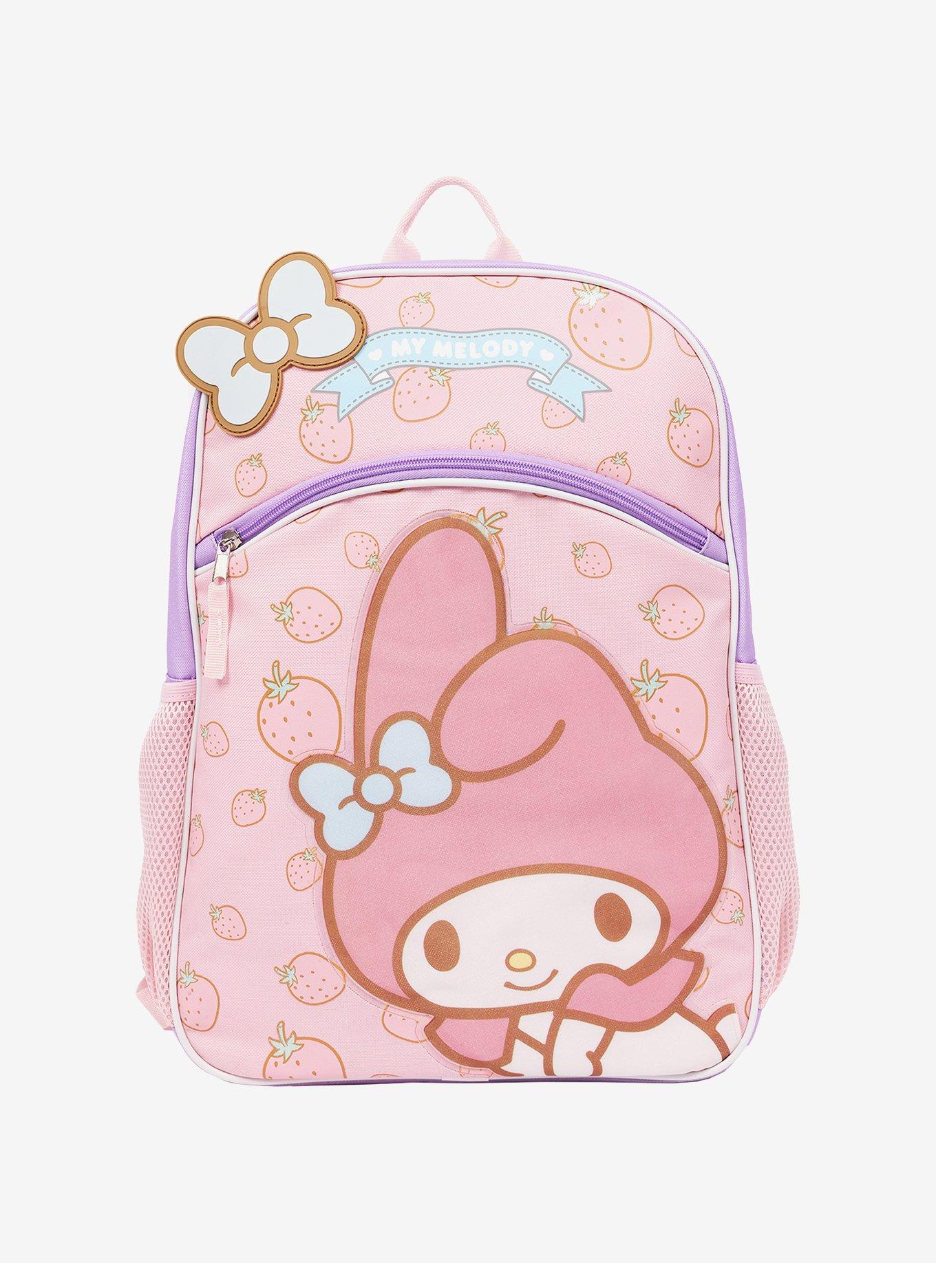 My Melody Berry Bow Full-Size Halfmoon Backpack, , hi-res