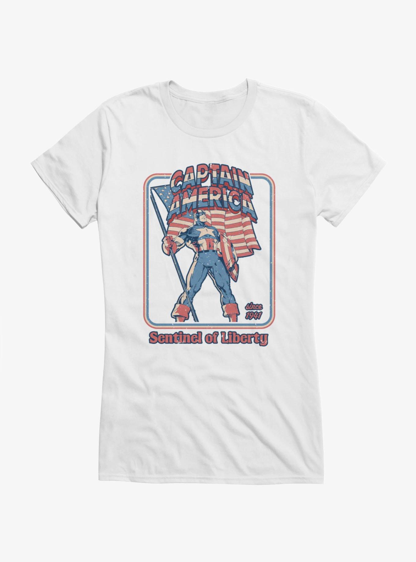 Marvel Retro Captain America Sentinel Of Liberty Since 1941 Girls T-Shirt, , hi-res
