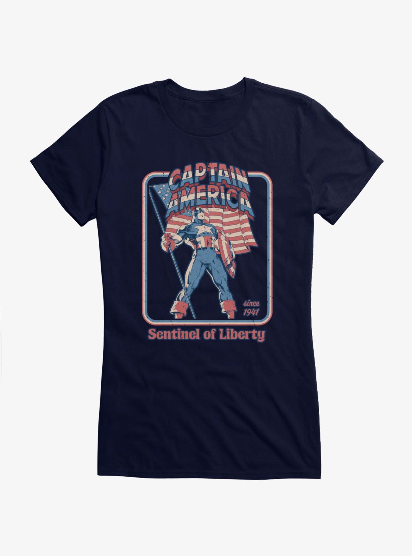 Marvel Retro Captain America Sentinel Of Liberty Since 1941 Girls T-Shirt, , hi-res
