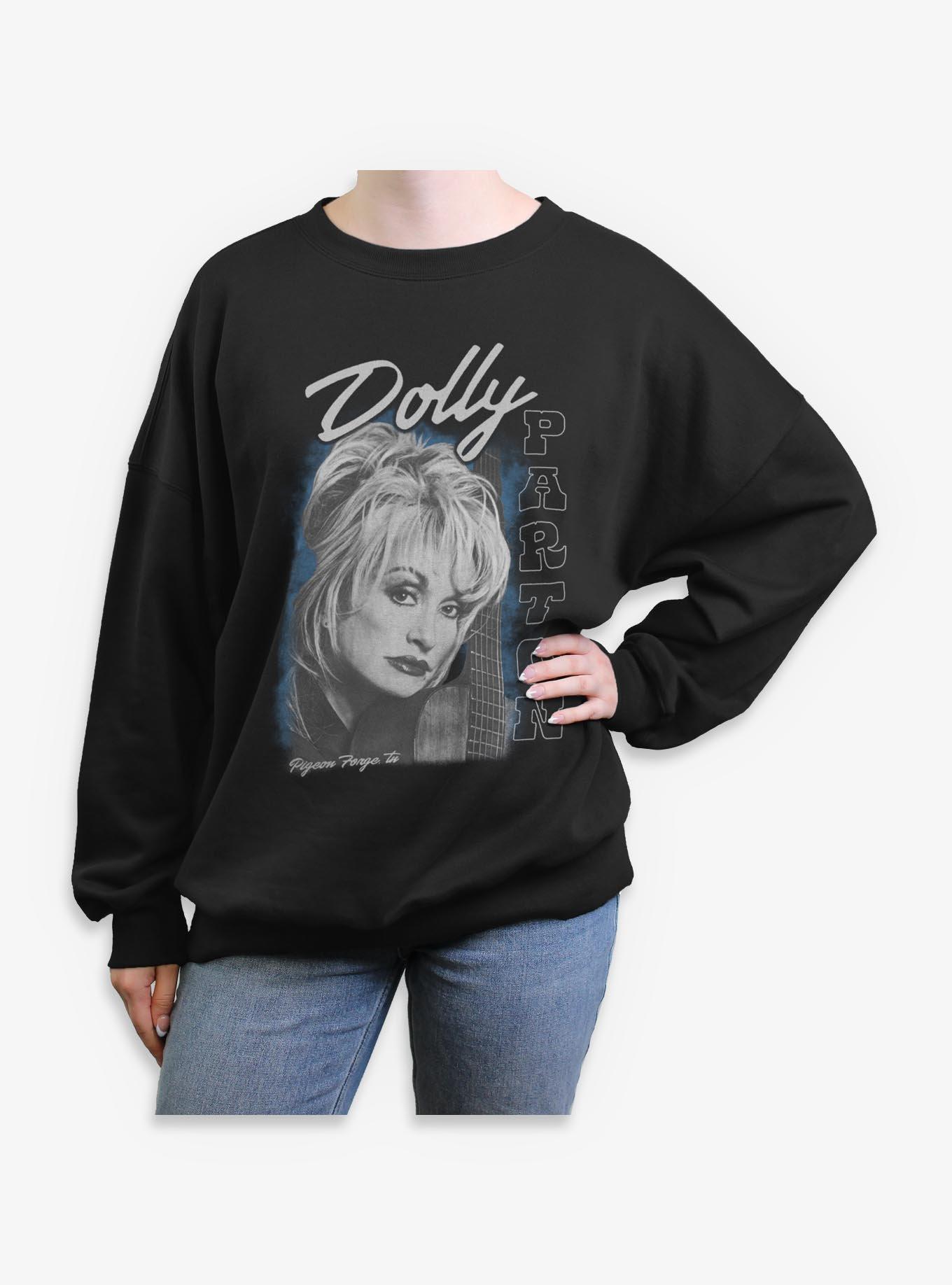 Dolly Parton Guitar Portrait Girls Oversized Sweatshirt, , hi-res