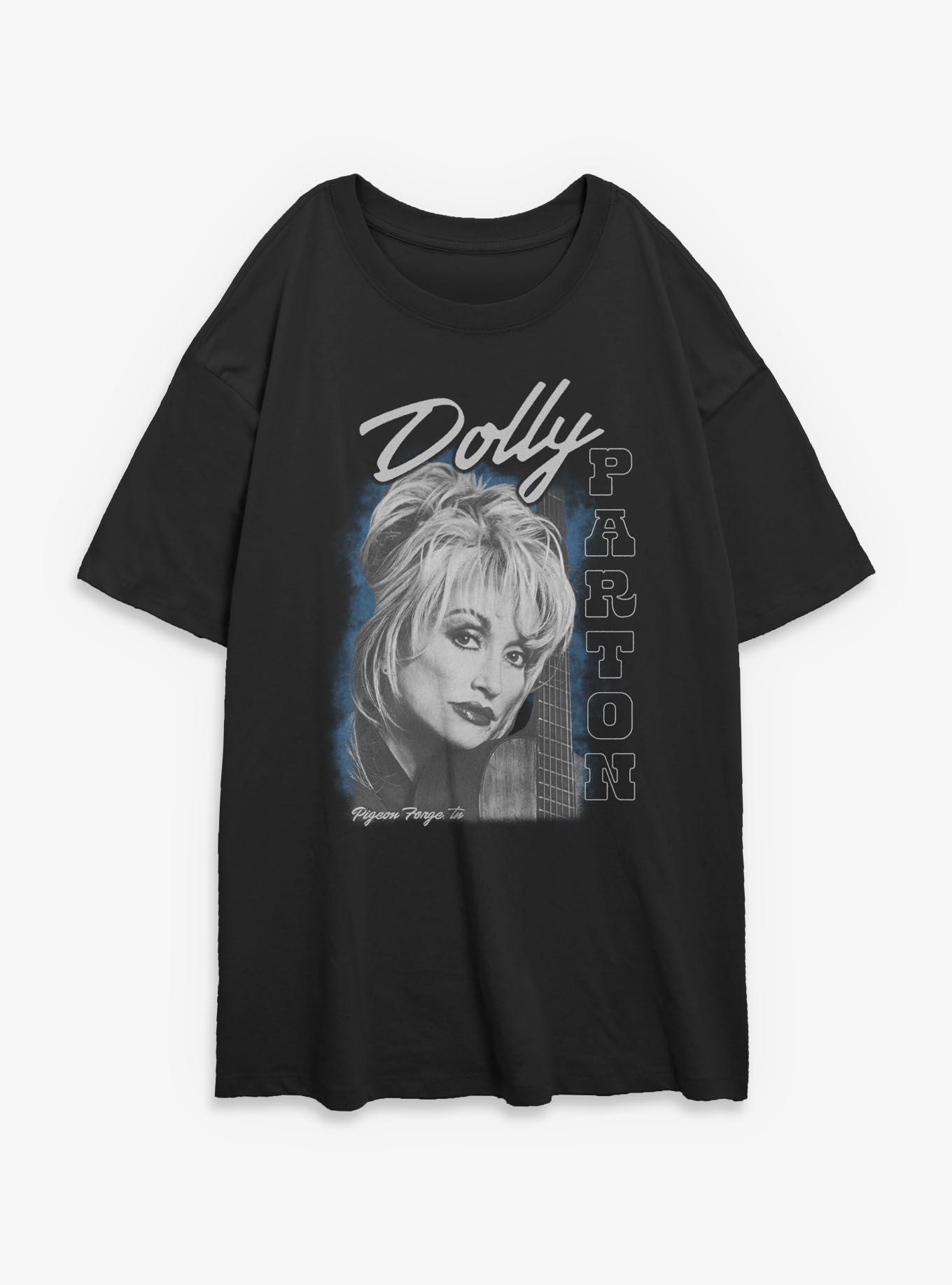 Dolly Parton Guitar Portrait Girls Oversized T-Shirt, , hi-res