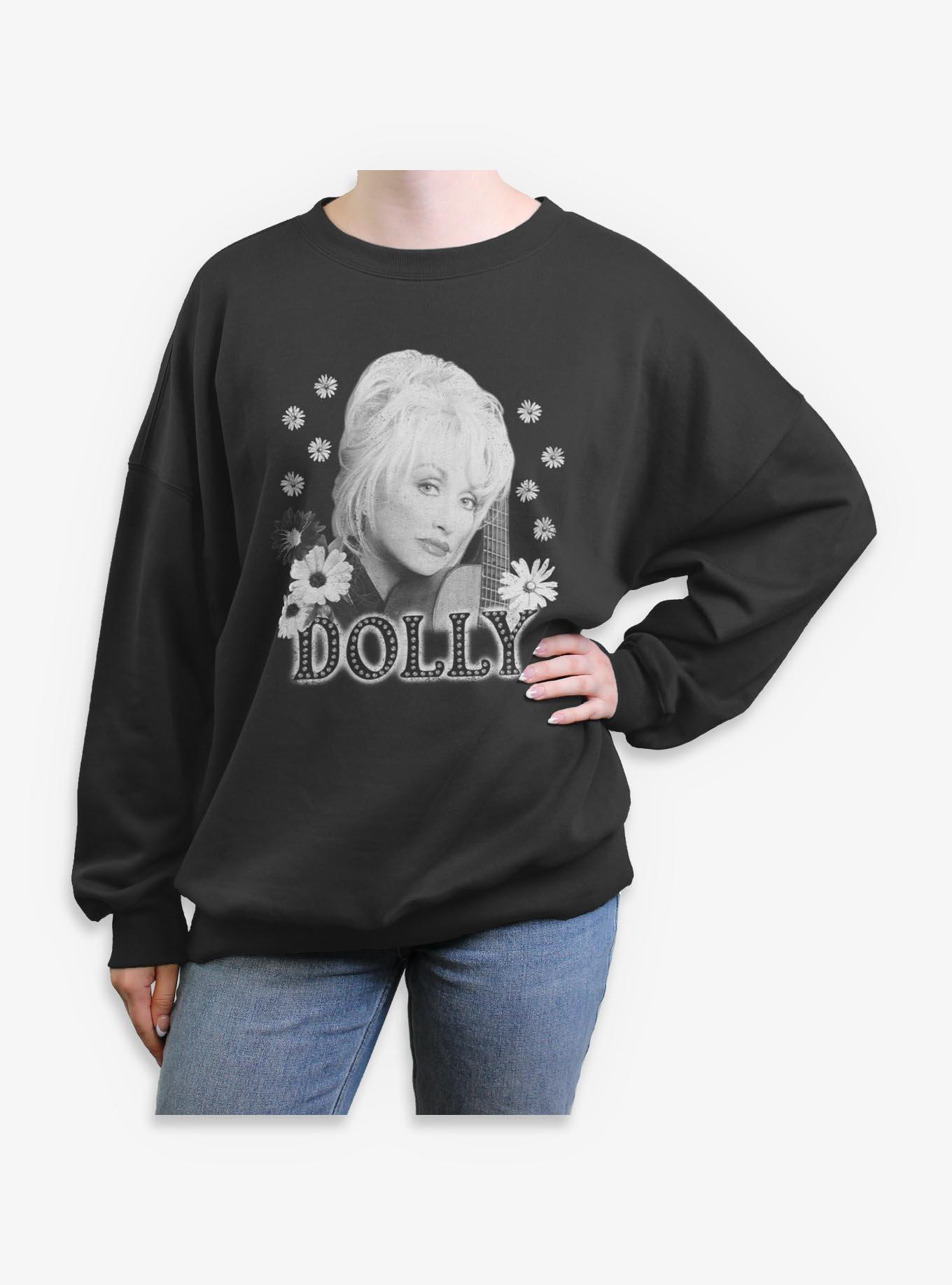 Dolly Parton Flowers Girls Oversized Sweatshirt, , hi-res