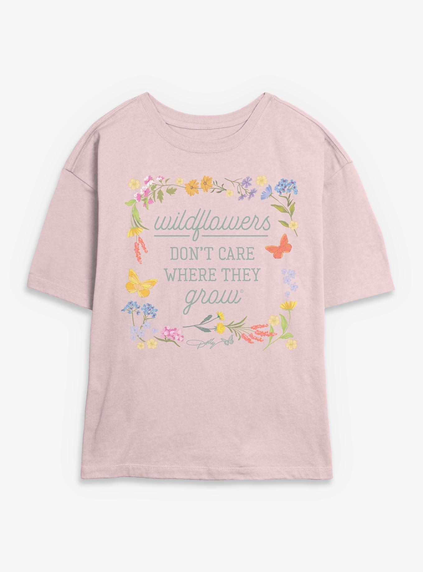Dolly Parton Wildflowers Don't Care Girls Skimmer T-Shirt, , hi-res