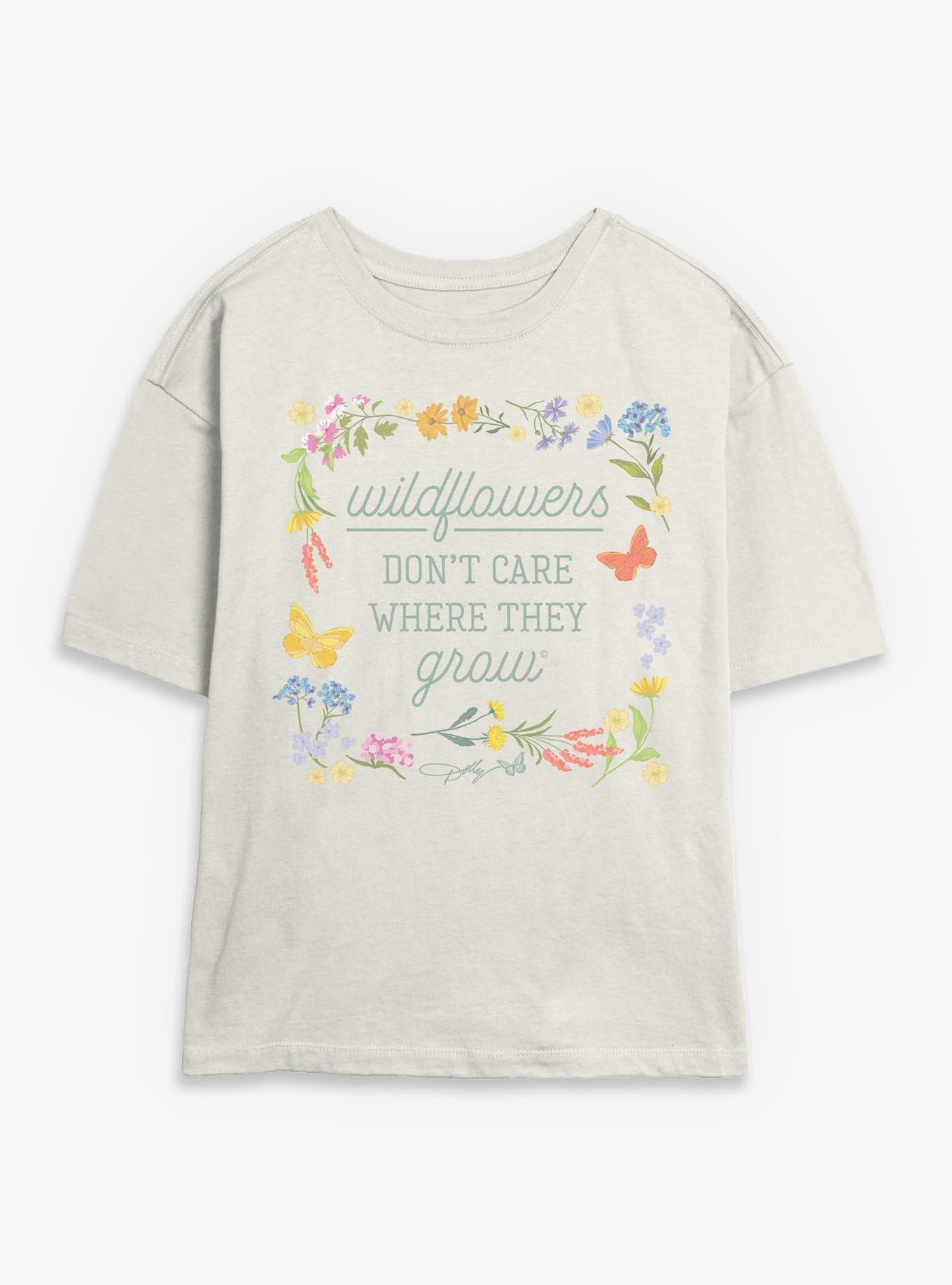 Dolly Parton Wildflowers Don't Care Girls Skimmer T-Shirt, , hi-res