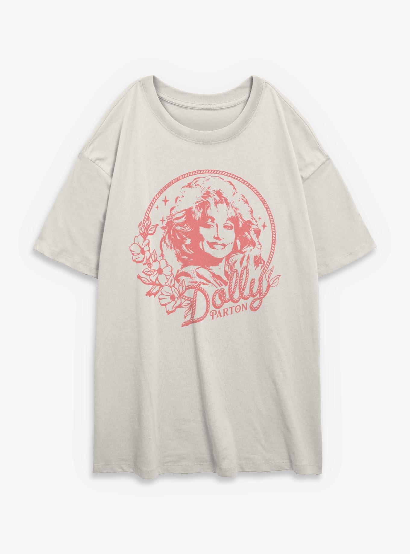 Dolly Parton Rope Circle Portrait Girls Oversized T-Shirt, , hi-res