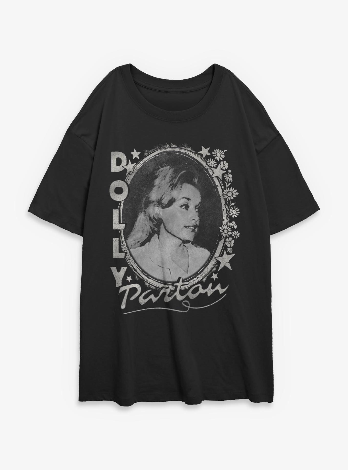 Dolly Parton Stars And Flowers Girls Oversized T-Shirt, , hi-res