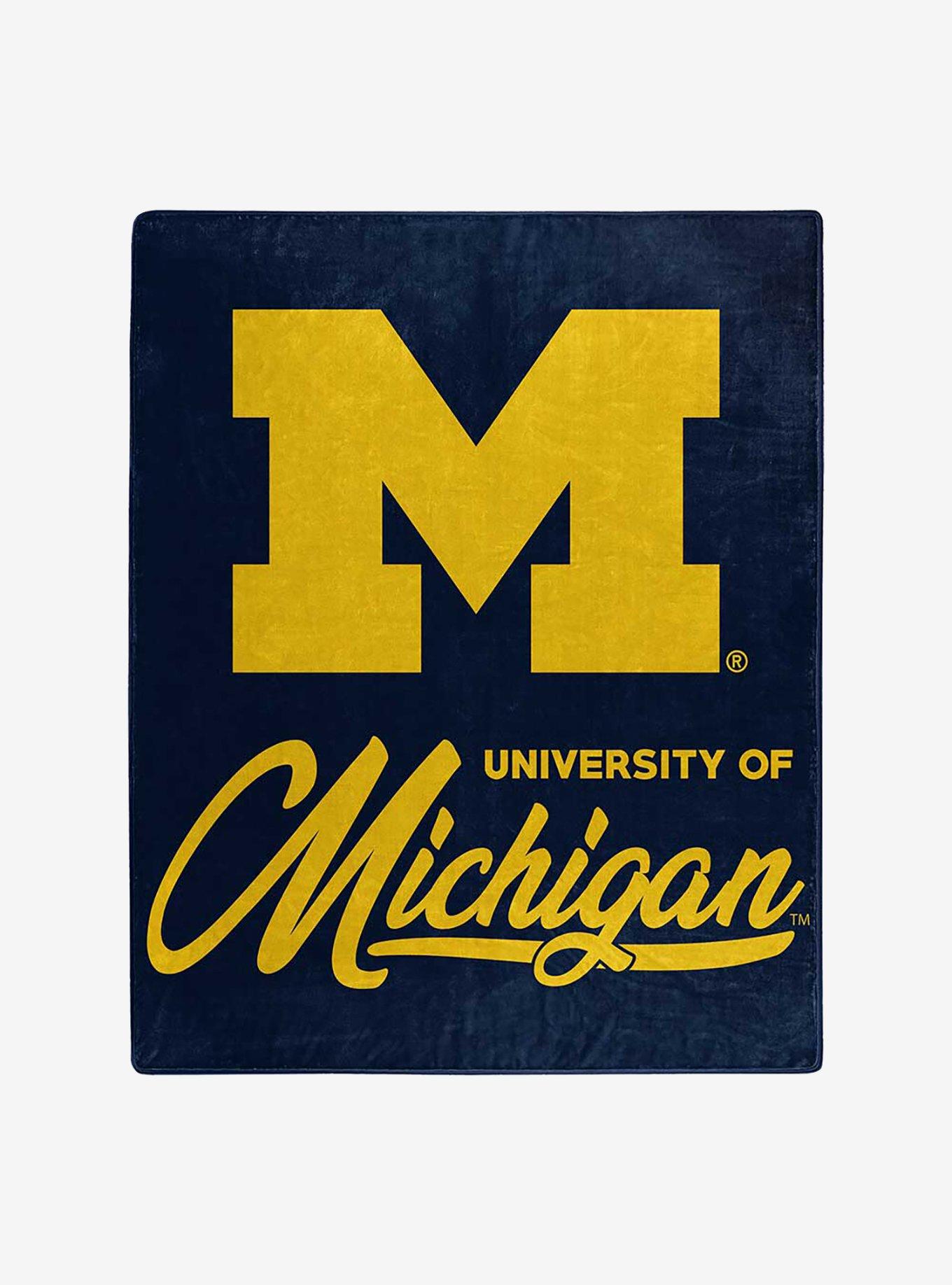 NCAA Michigan Signature Raschel Throw Blanket, , hi-res