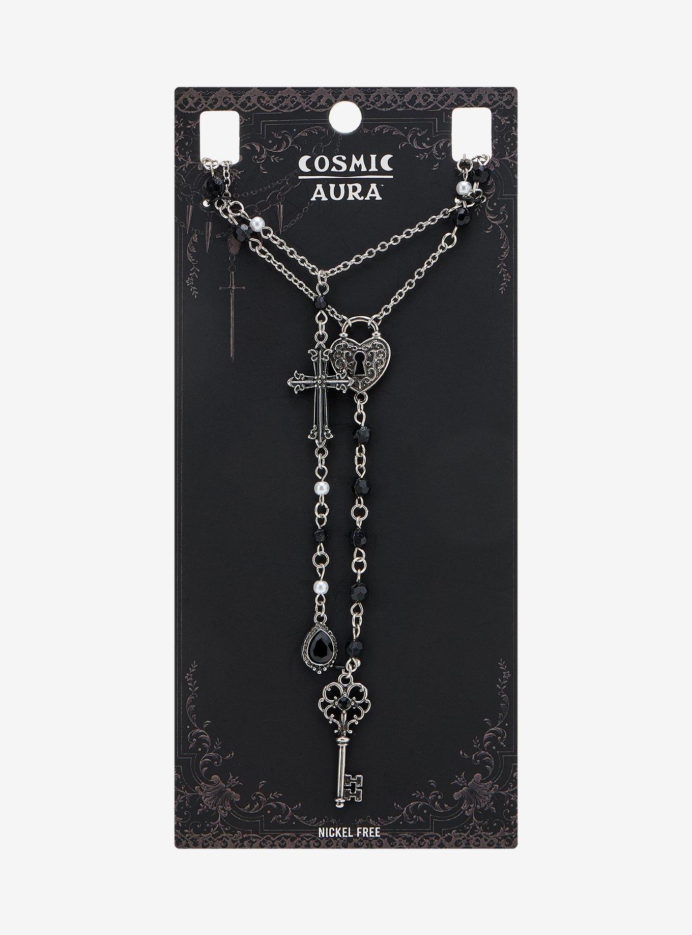 Cosmic Aura Gothic Charm Lariat Necklace Set