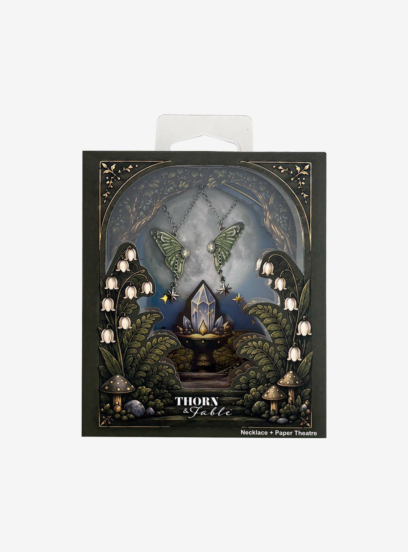 Thorn & Fable Lunar Moth Paper Theater Box Best Friend Necklace Set